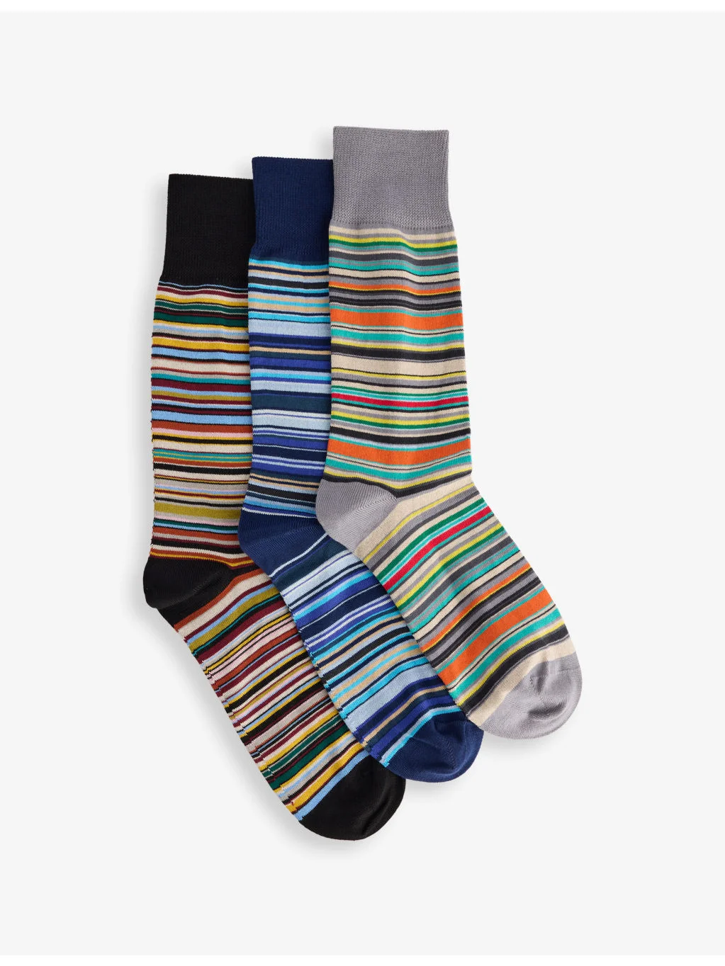 Striped Cotton-Blend Socks Three-Pack Cracker Set - 1