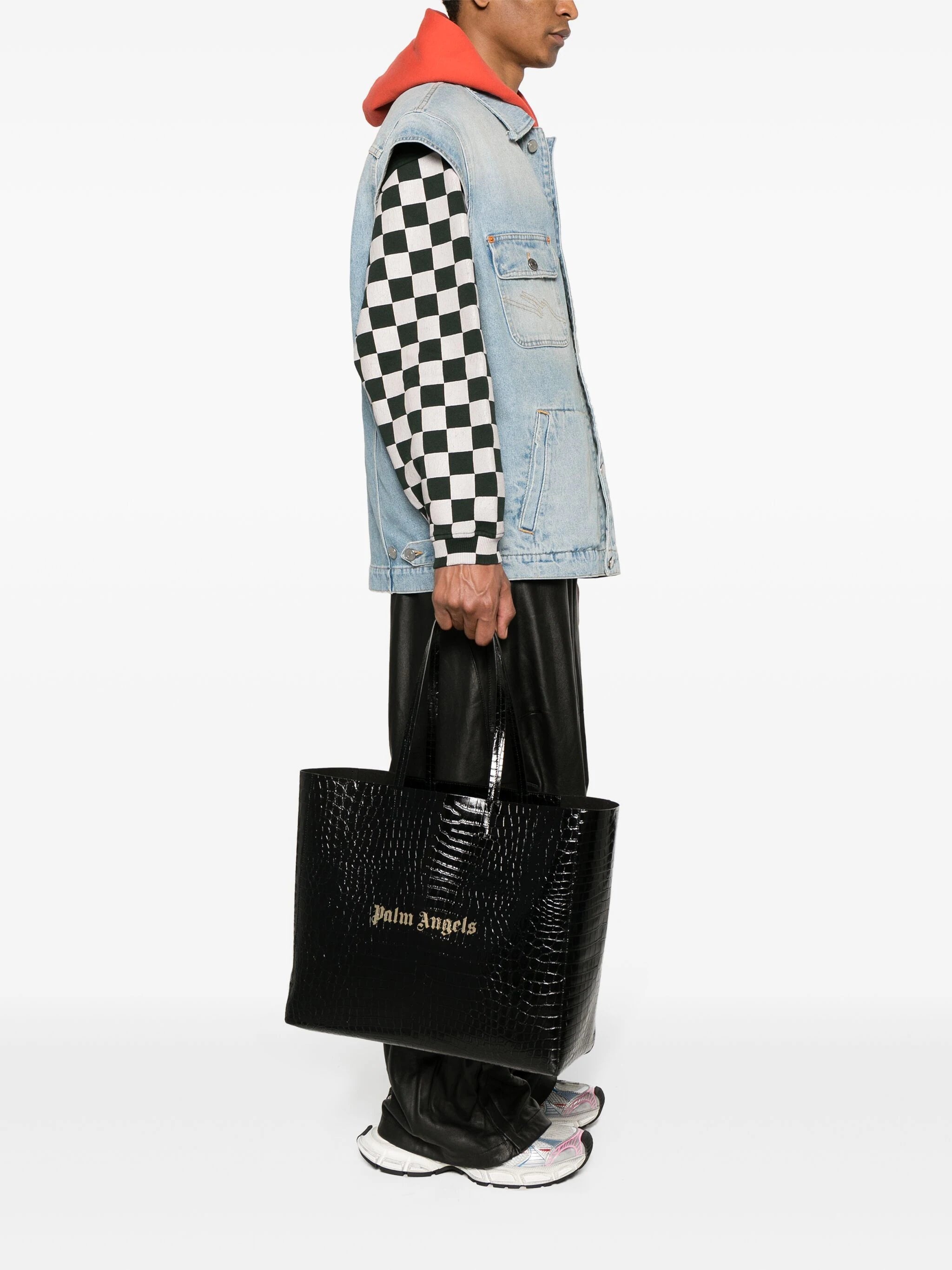 LOGO-APPLIQUÉ LEATHER TOTE BAG - 2