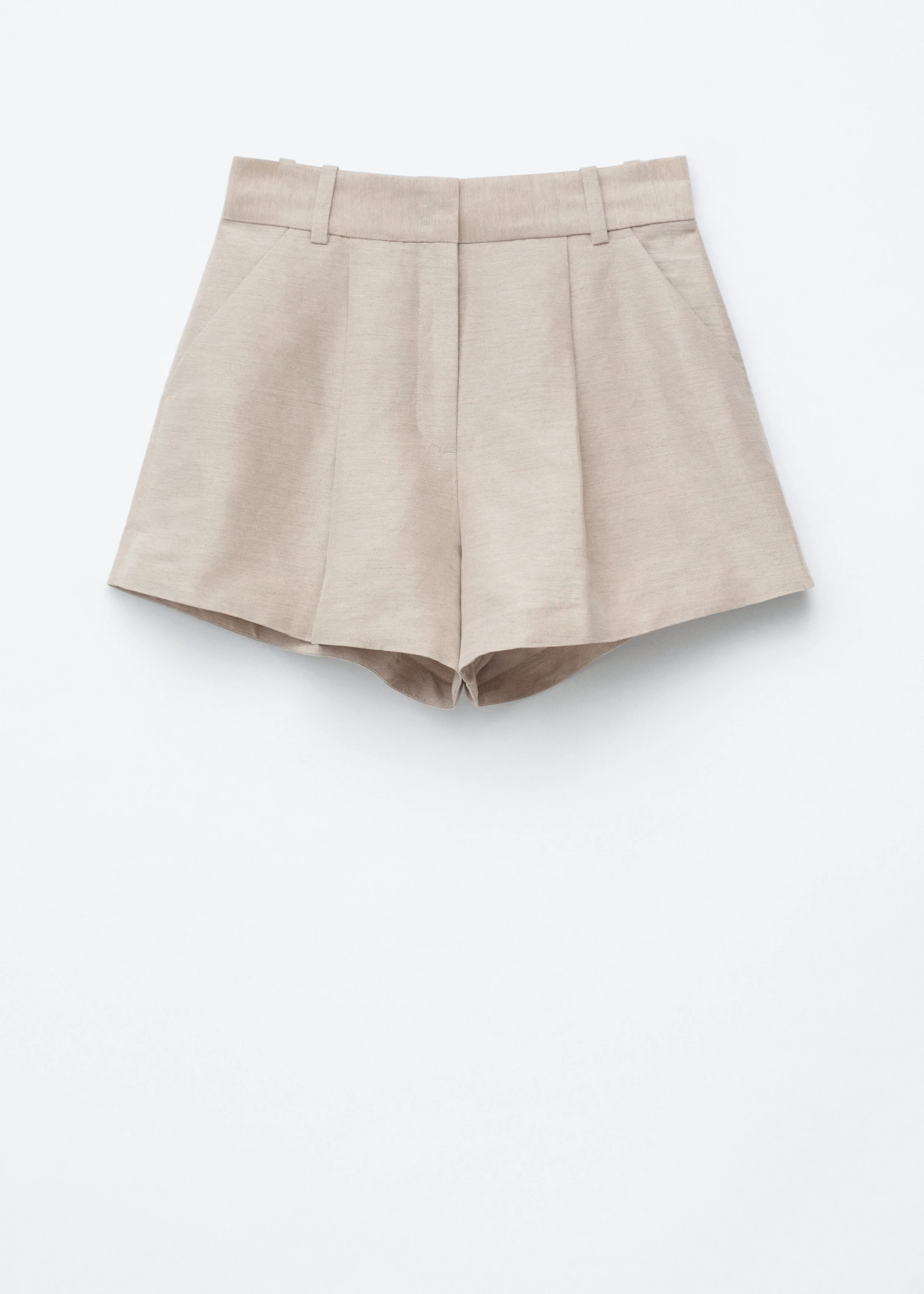 Pleated Linen-Blend Shorts - 1