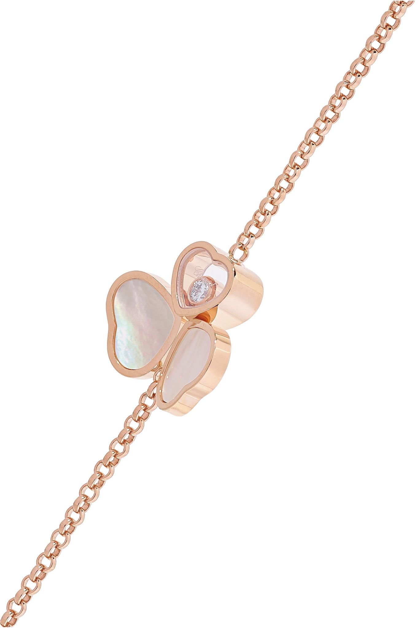 Happy Hearts Wings 18-karat rose gold, mother-of-pearl and diamond bracelet - 4