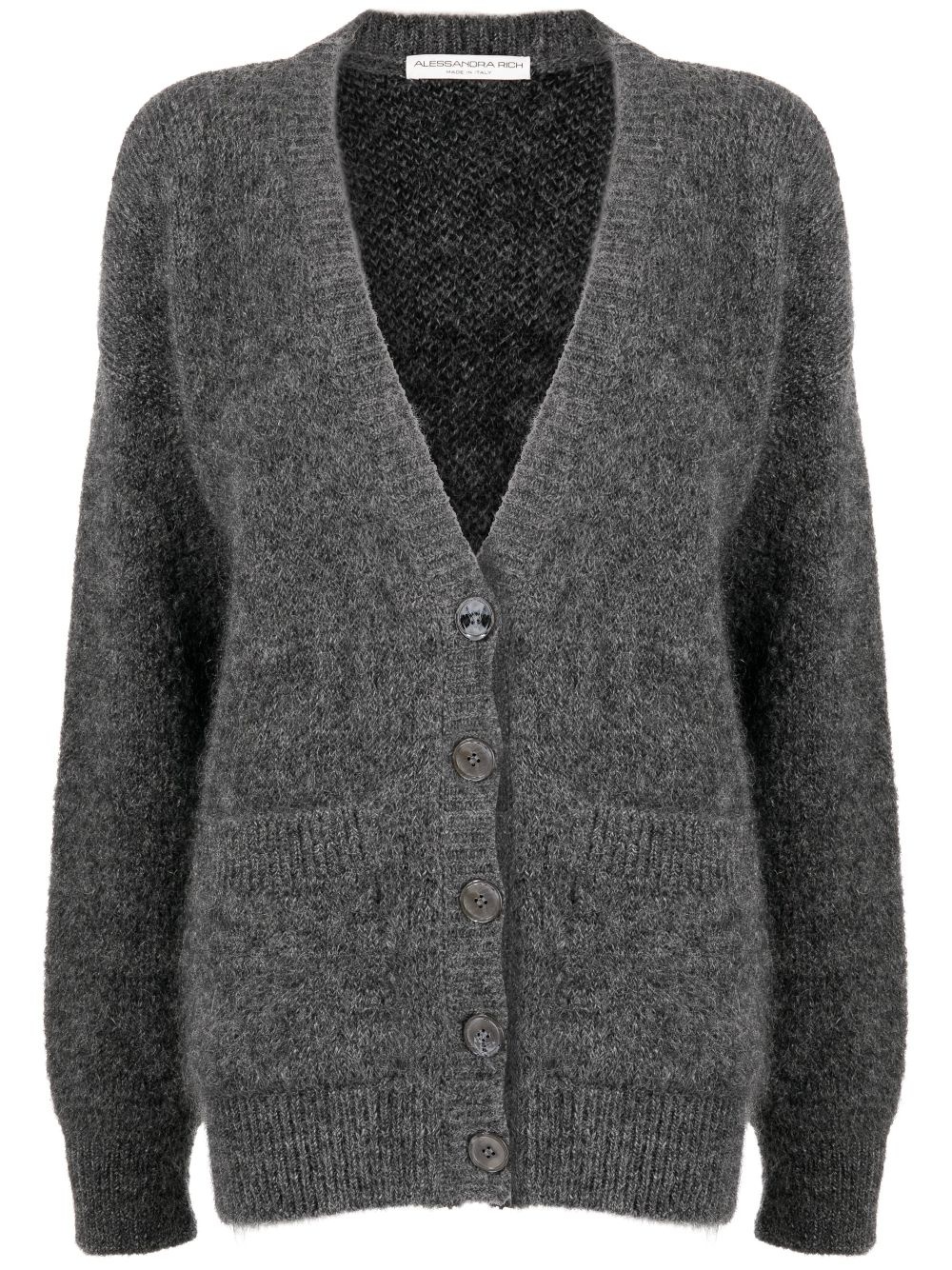 bear-intarsia knitted cardigan - 1