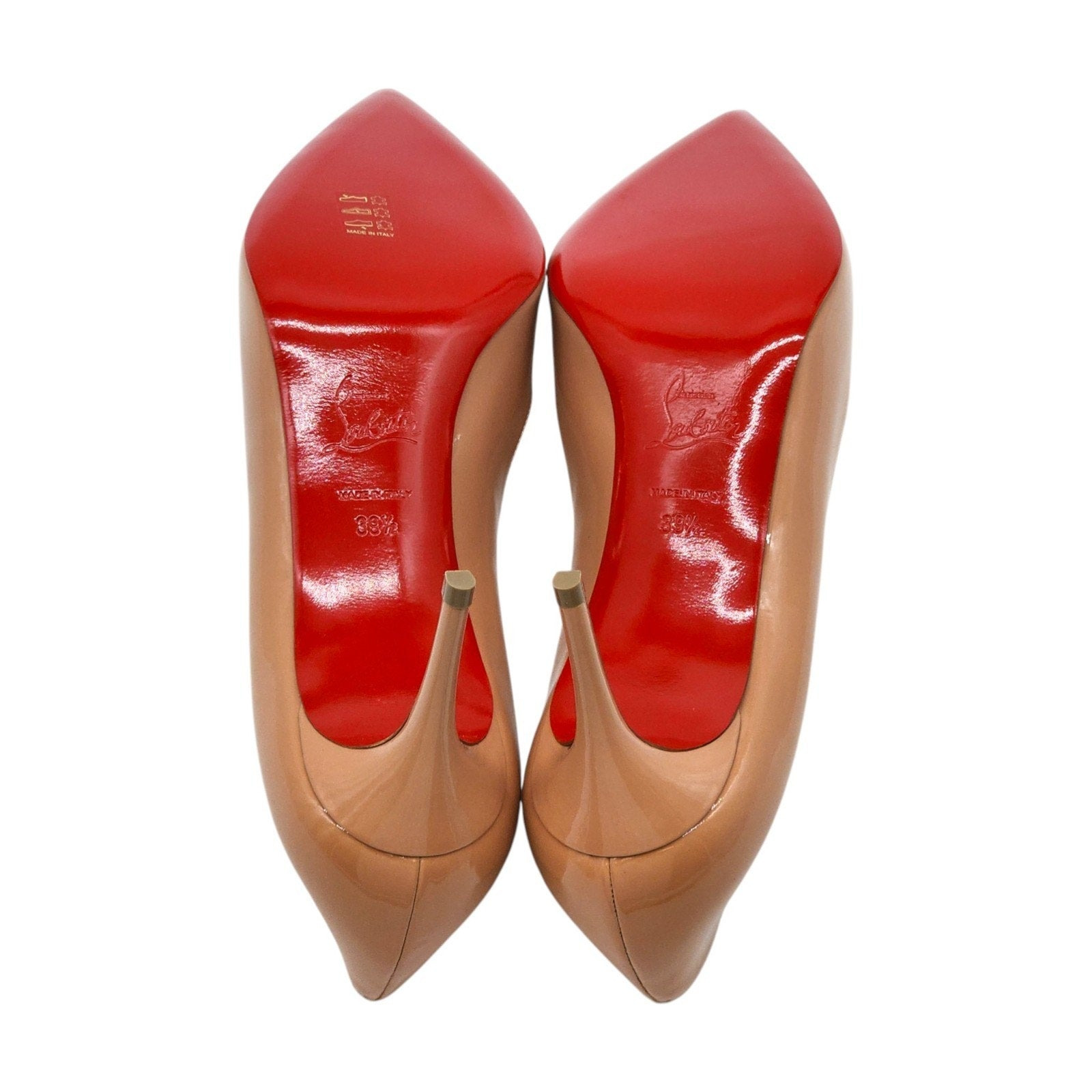Christian Louboutin Hot Chick Patent Leather Kitten Heel Pumps Blush - 8