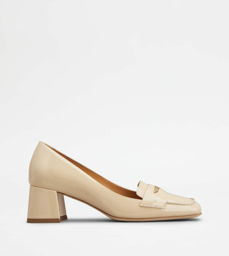 PUMPS IN PATENT LEATHER - BEIGE - 1
