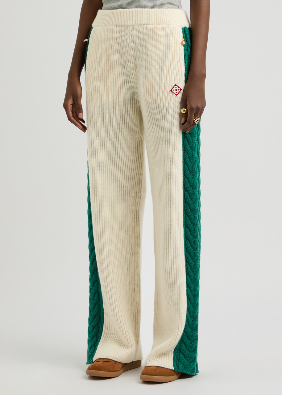 Casablanca Logo Wide-leg Wool-blend Trousers - 2