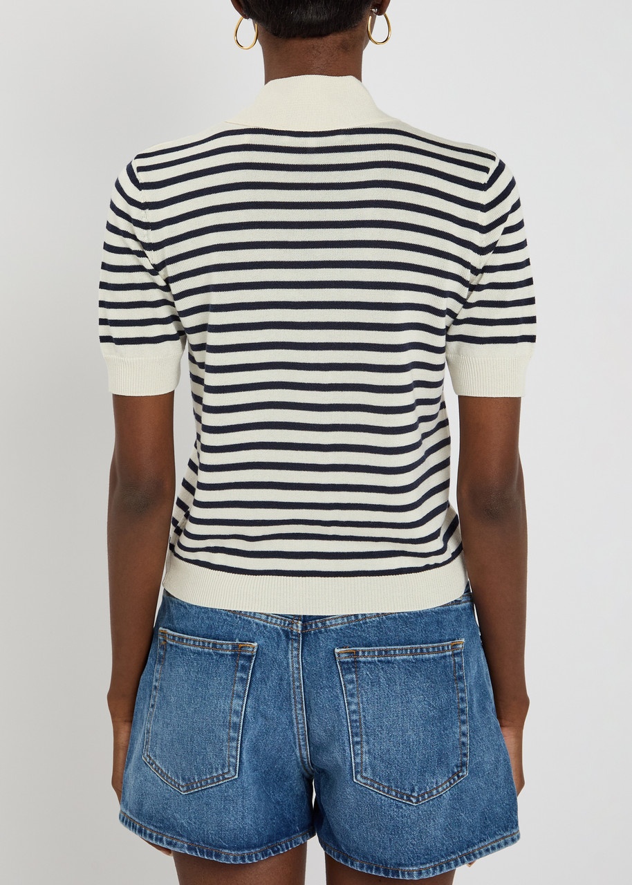Frame The Sailor Tie Striped Cotton-blend Cardigan - 3