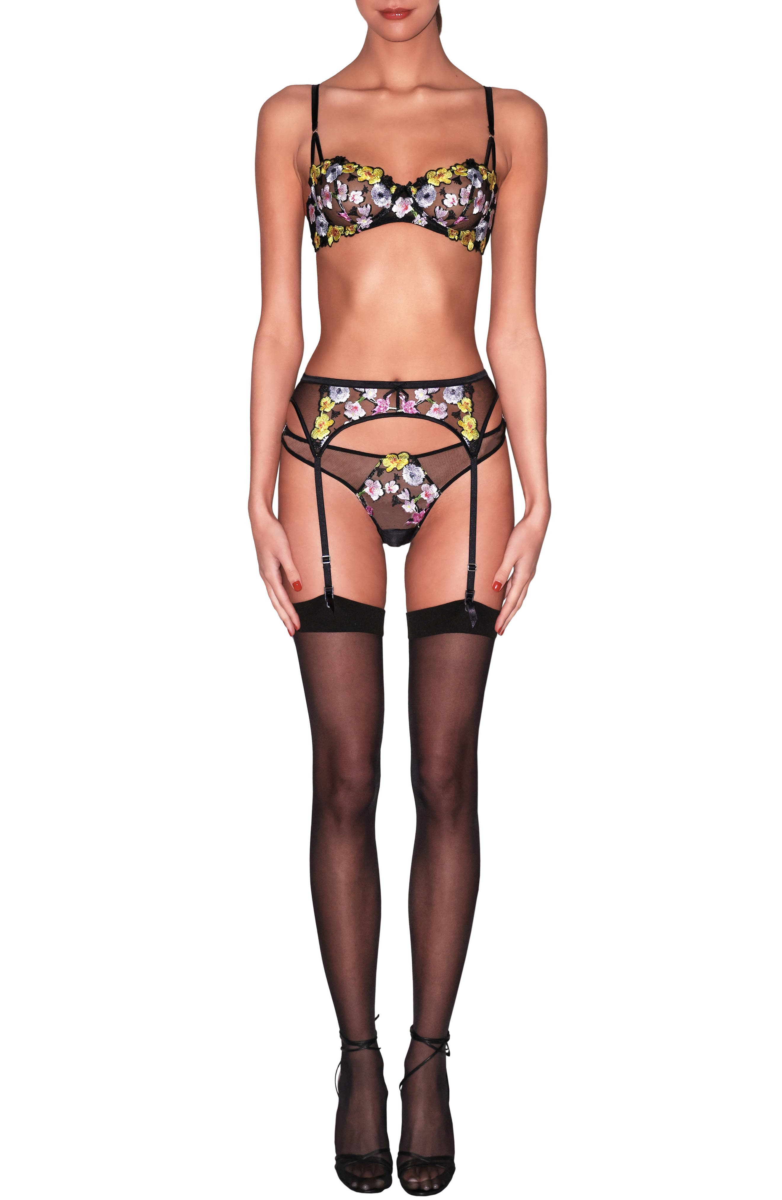 Fleur Du Mal Eden Balconette Bra in Black at Nordstrom - 4