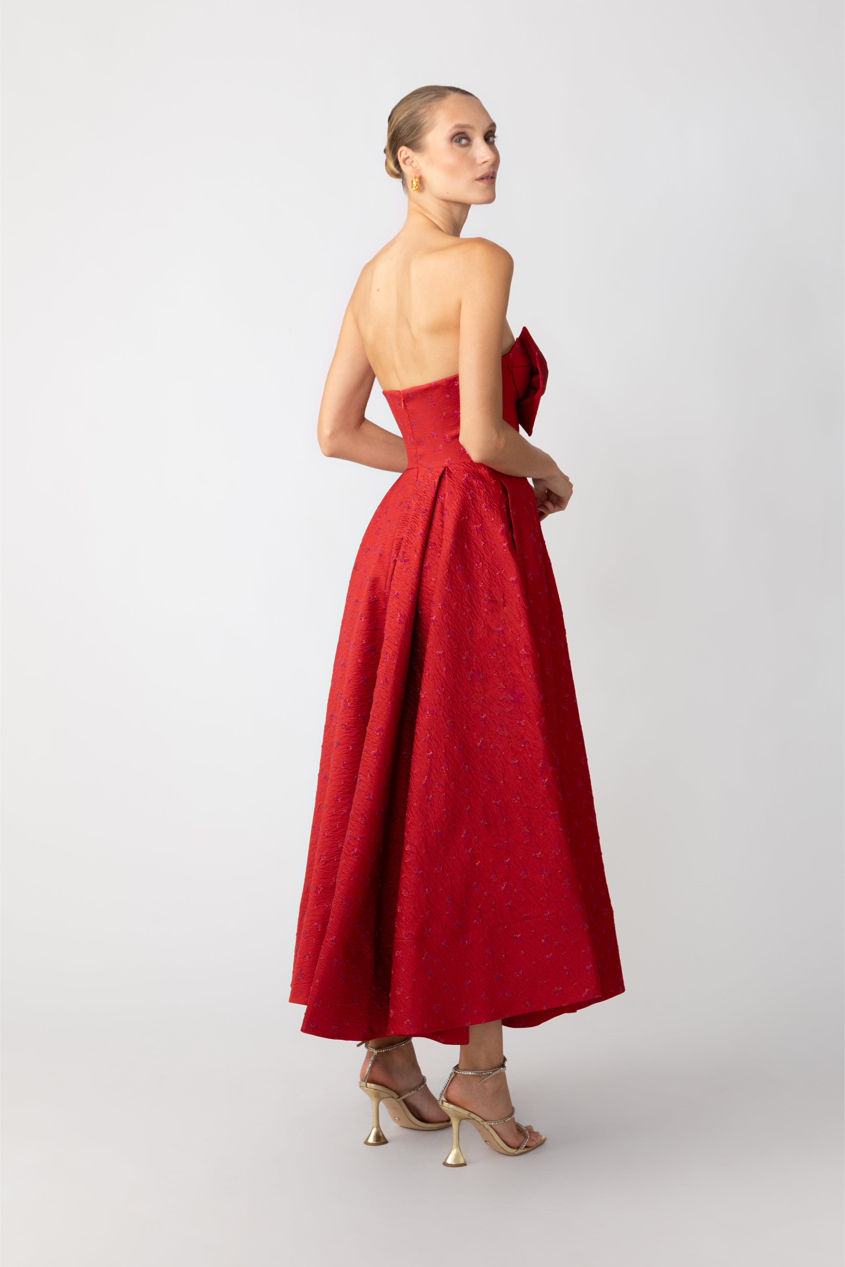 JULIETTE JACQUARD STRAPLESS DRESS - 3