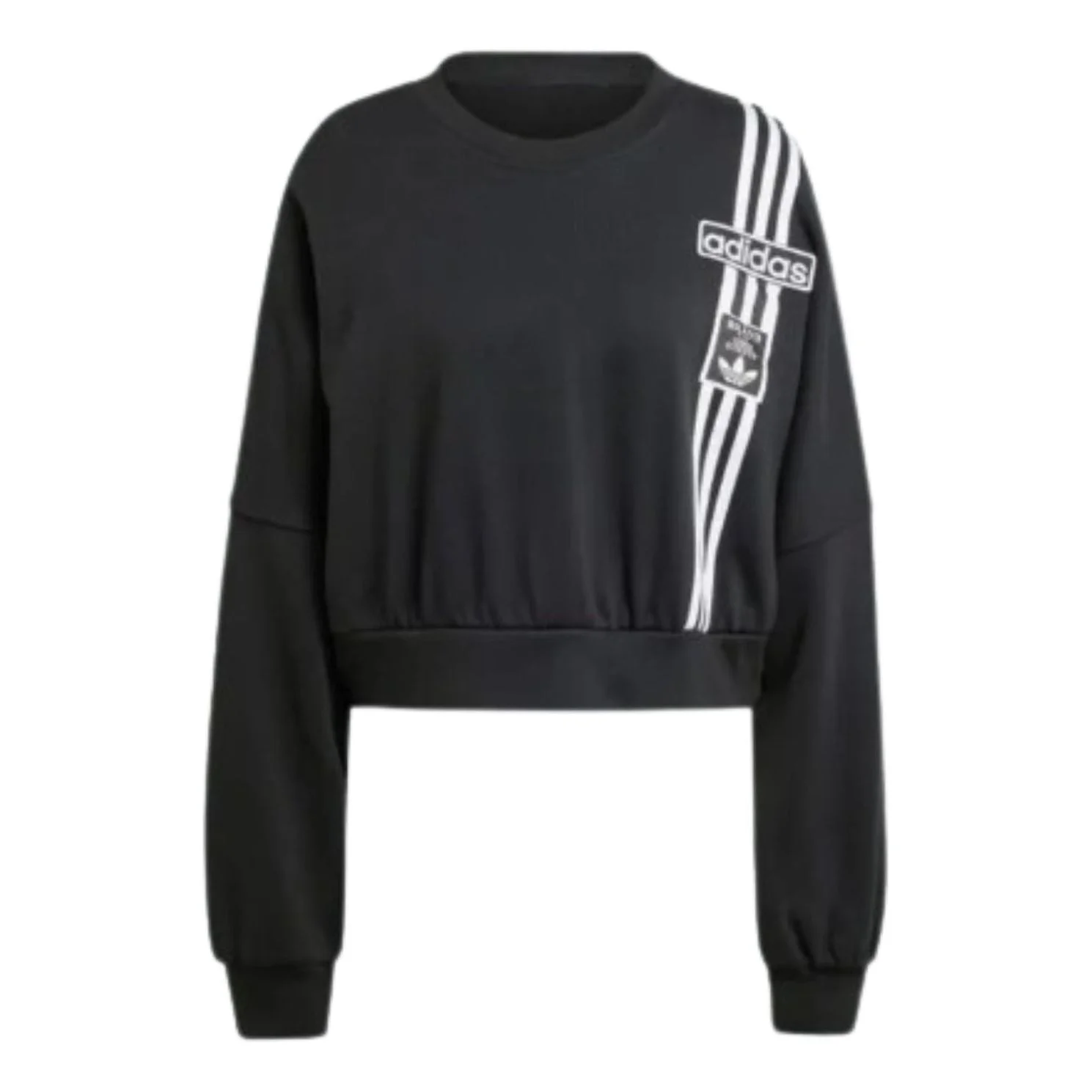 (WMNS) adidas Adibreak Cropped Sweatshirt 'Black White' JD0189 - 1