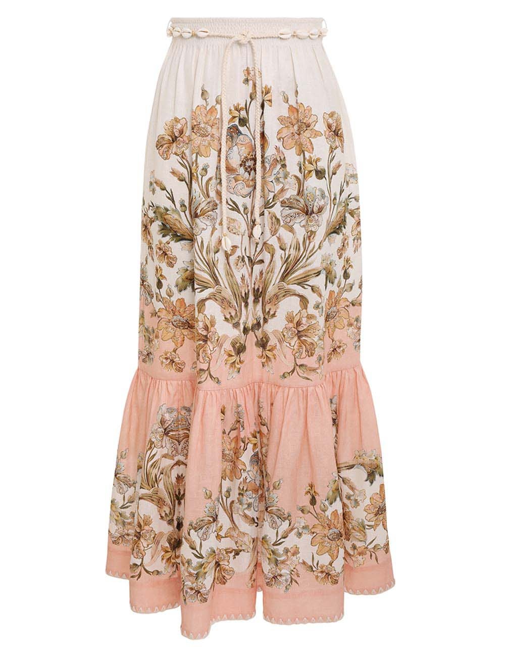 CHINTZ TIERED MIDI SKIRT - 1