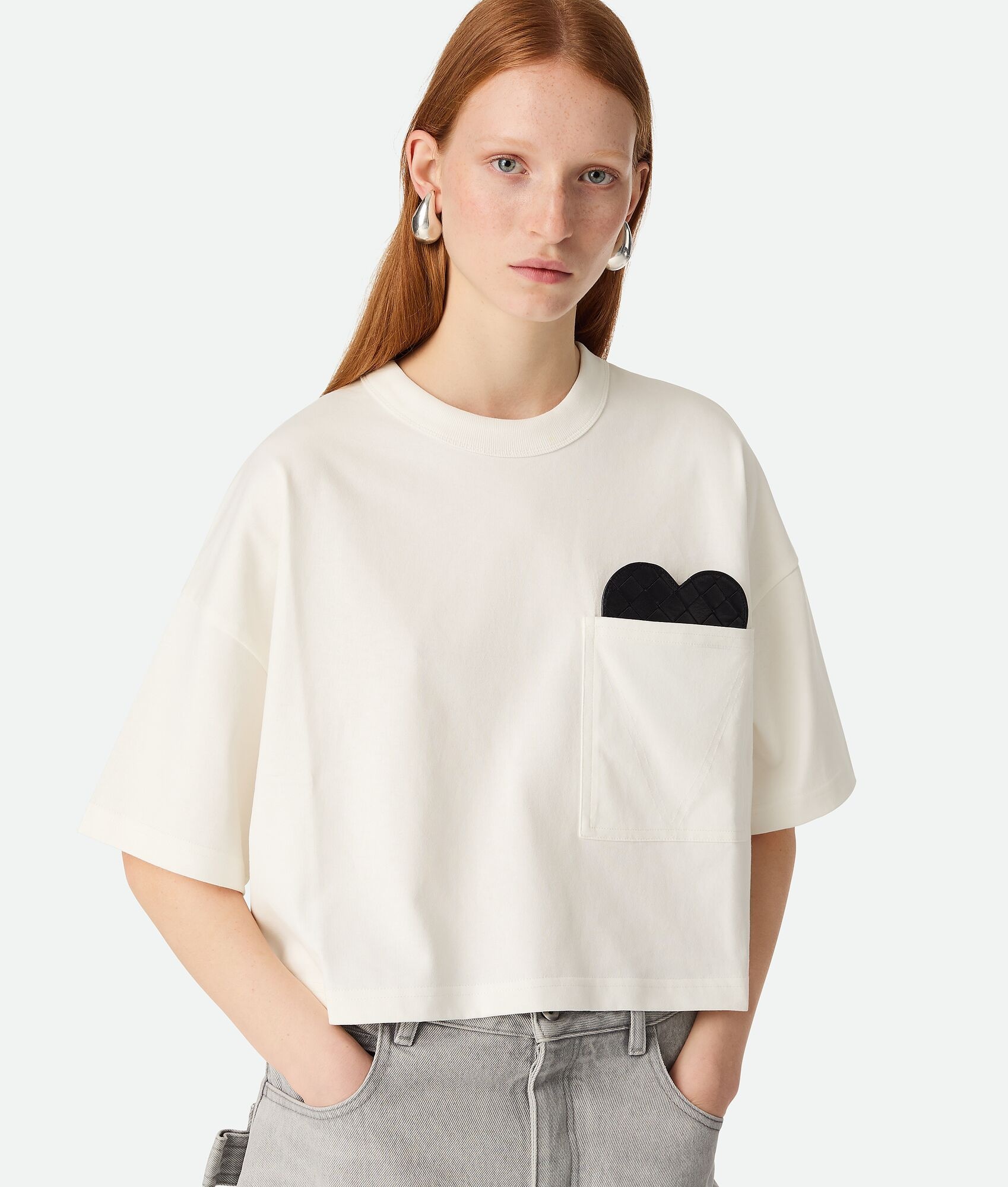 【BOTTEGA VENETA】Soft cotton jersey short sleeve T-shirt Bottega Veneta Soft Cotton Jersey T-Shirt | REVERSIBLE