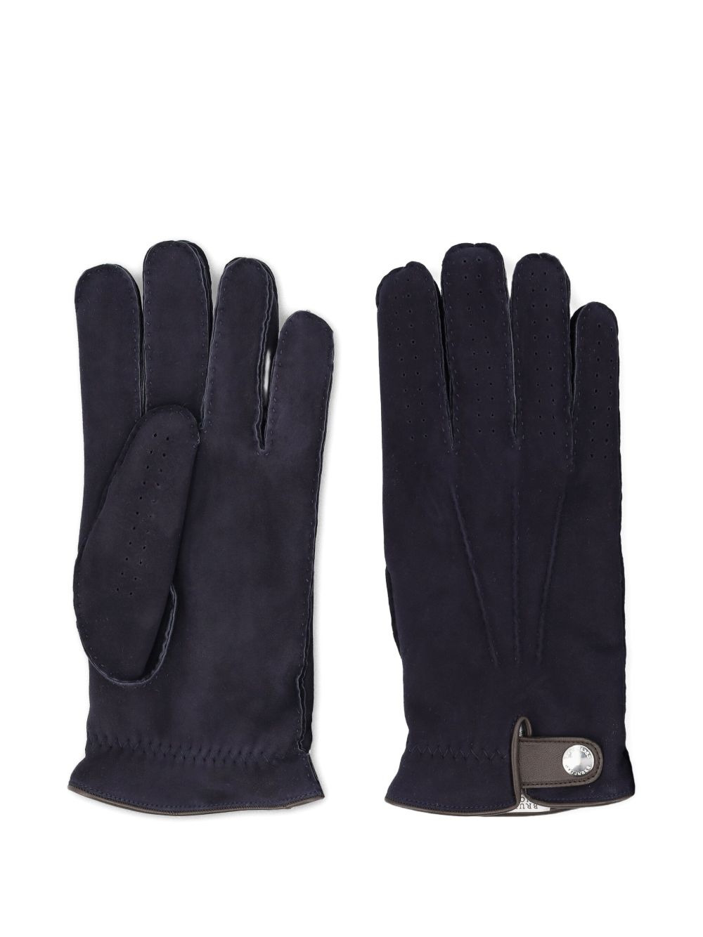 perforated leather gloves - 1