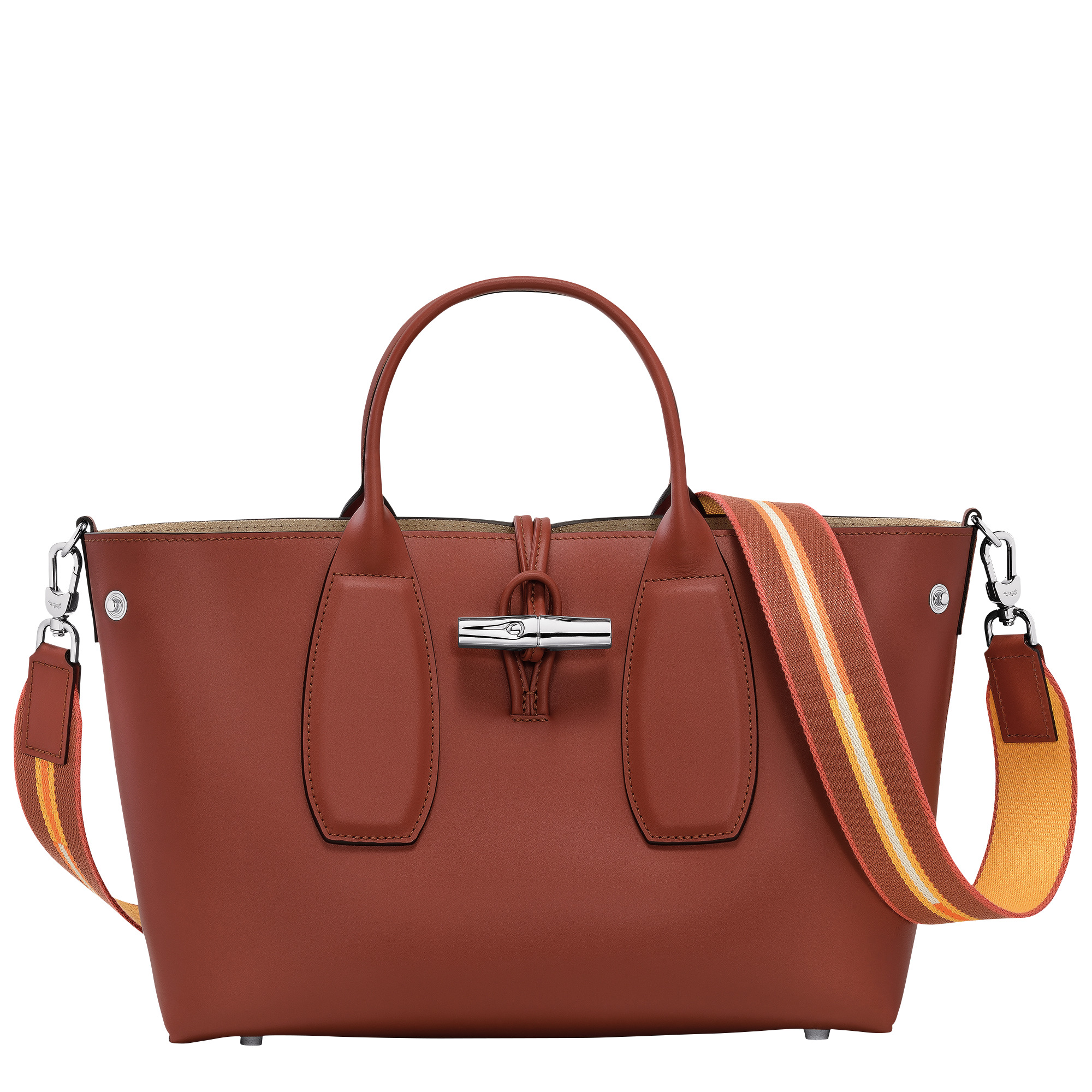 Roseau M Handbag Mahogany - Leather - 5