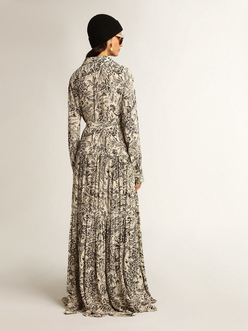 White dress with black toile de jouy print 4