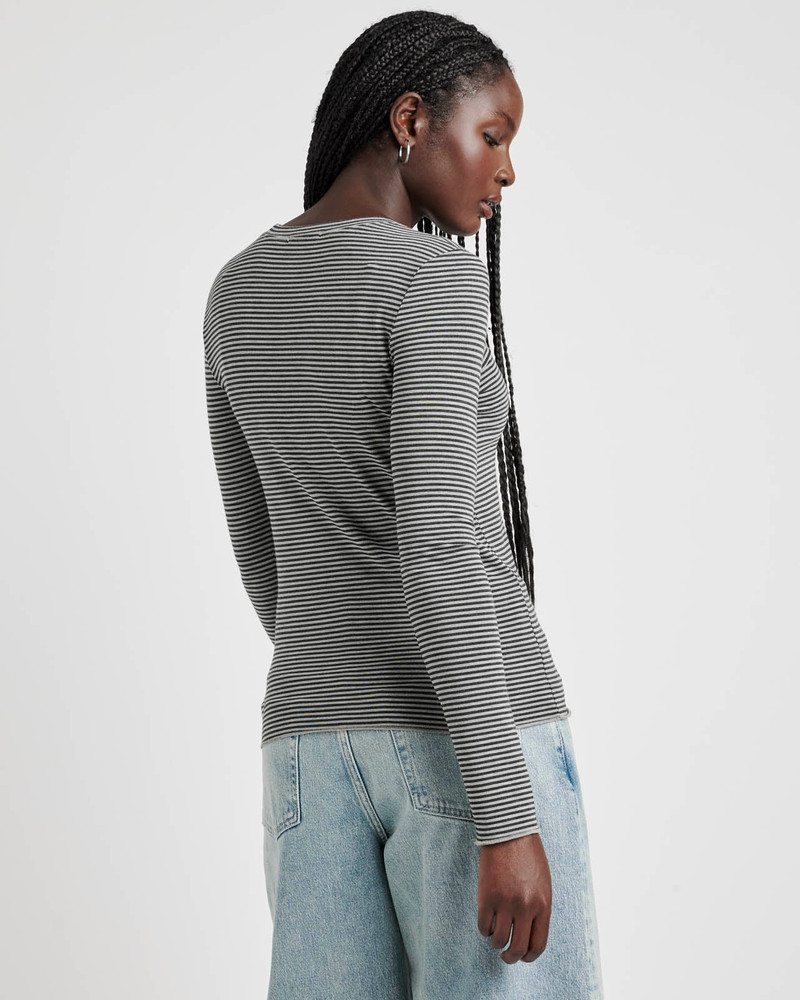 Striped Bamboo Blend Long Sleeve Tee 4
