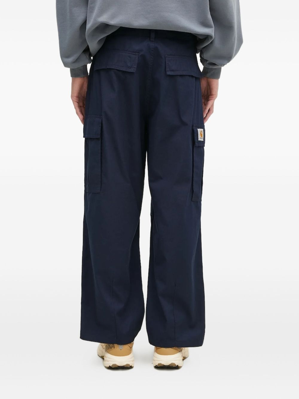 cargo-pockets wide-leg trousers - 3