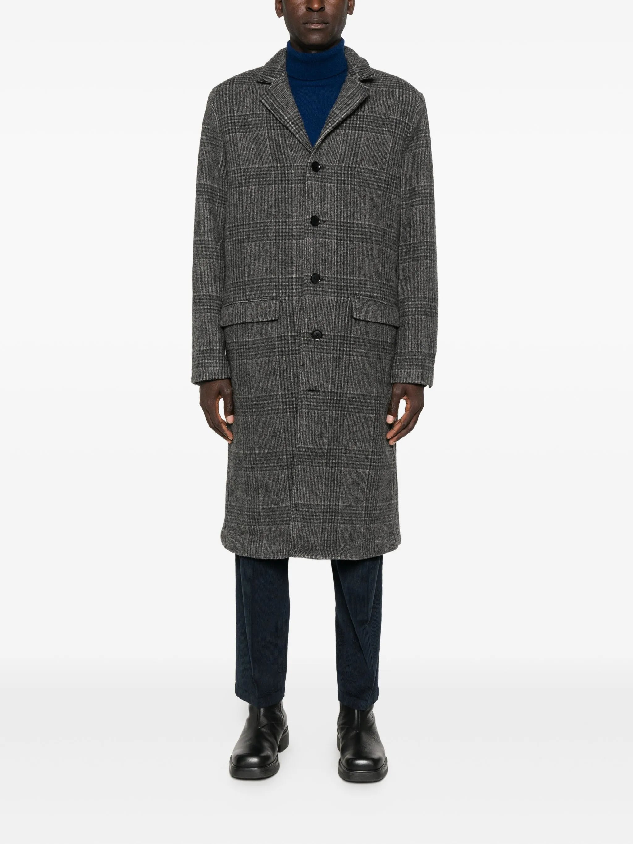 Samsoe Samsoe Checked-pattern Single-breasted Coat - 3
