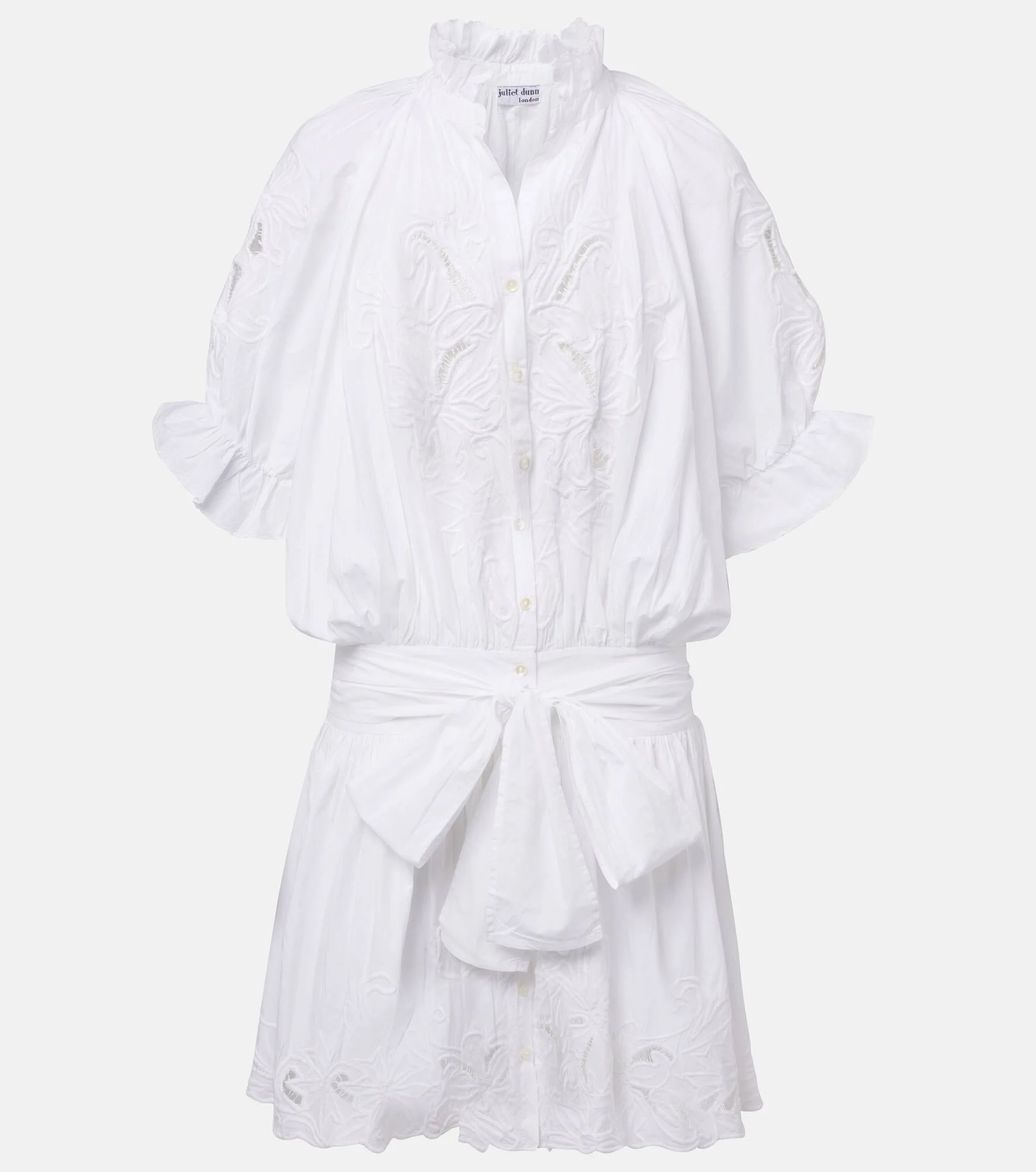 Embroidered cotton poplin minidress - 1