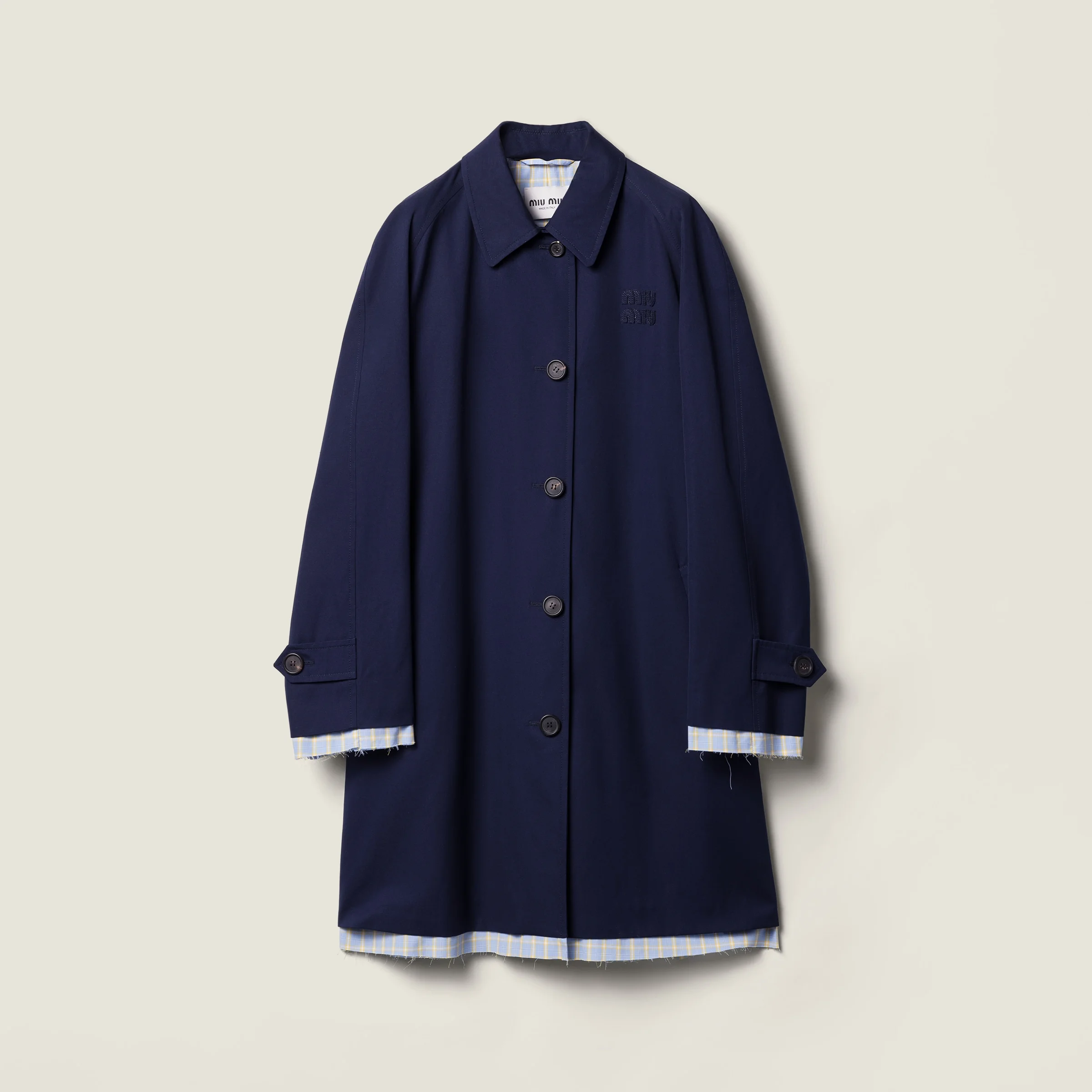 Single-breasted poplin coat - 1