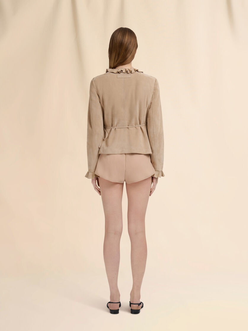 BROWN SUEDE ROBE JACKET - 3