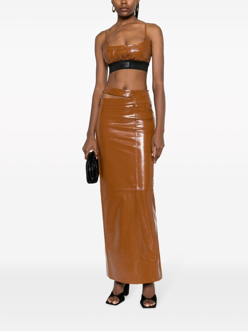 THE MANNEI Ararat patent-finish skirt outlook