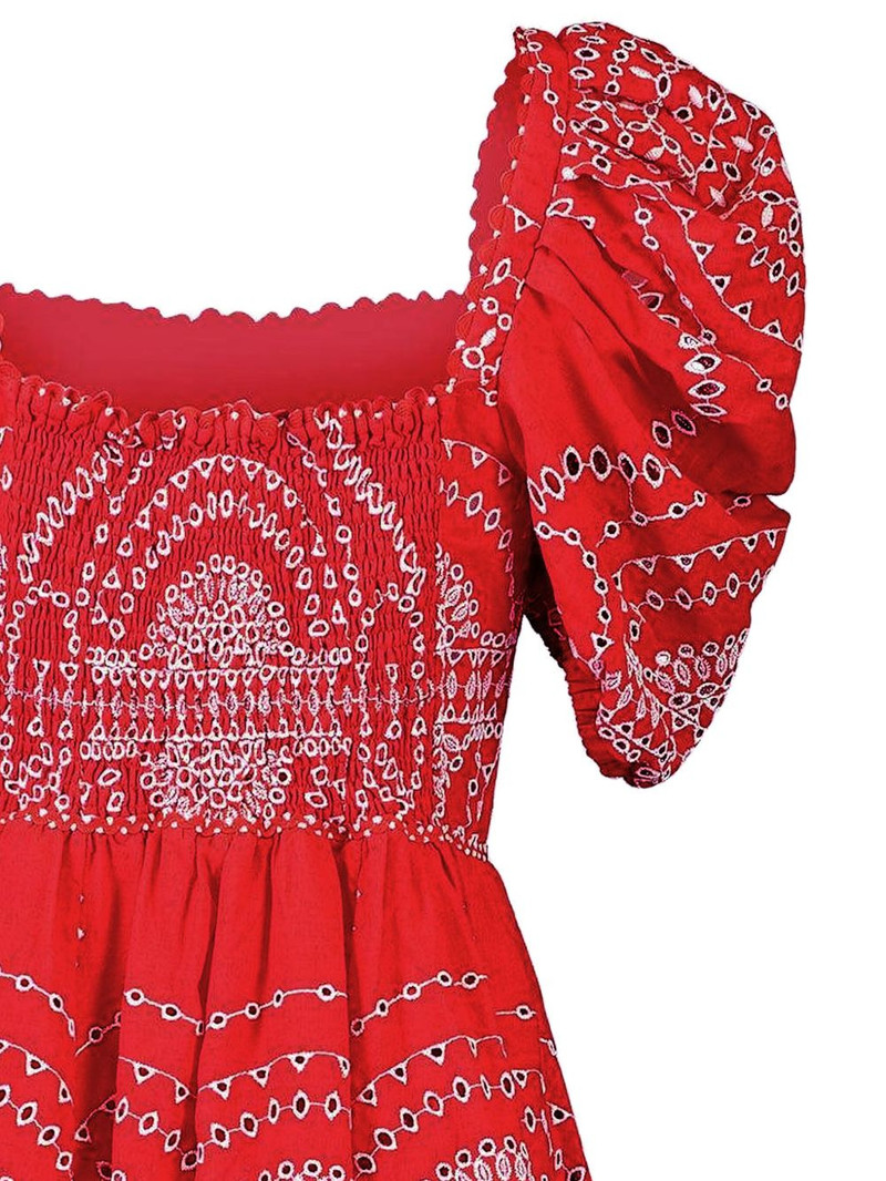 Charo Ruiz puff-sleeve embroidered dress outlook
