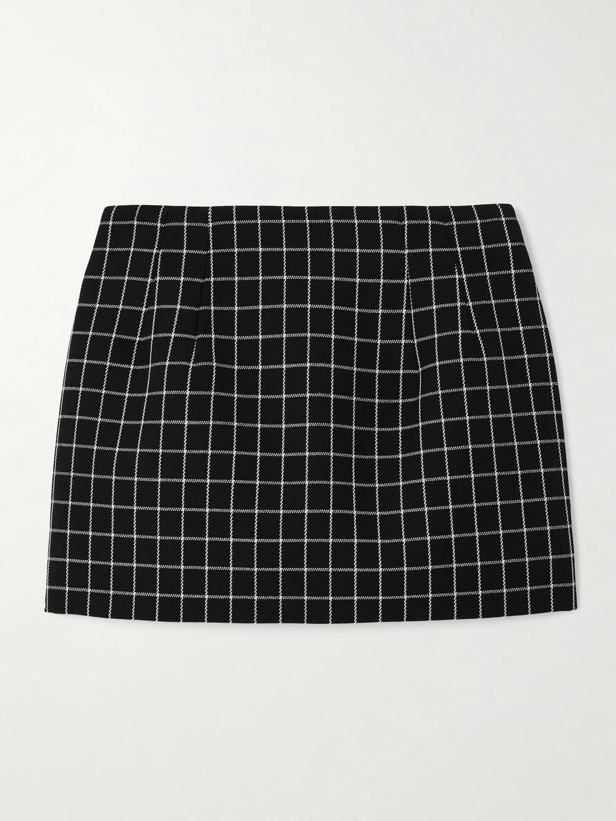 Contour Checked Wool-twill Mini Skirt - 1