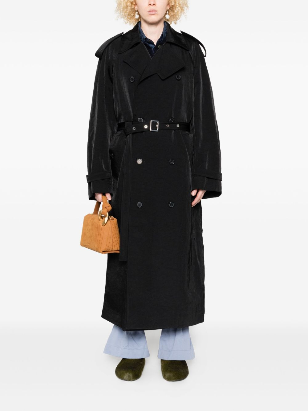 double-breasted belted coat - 2