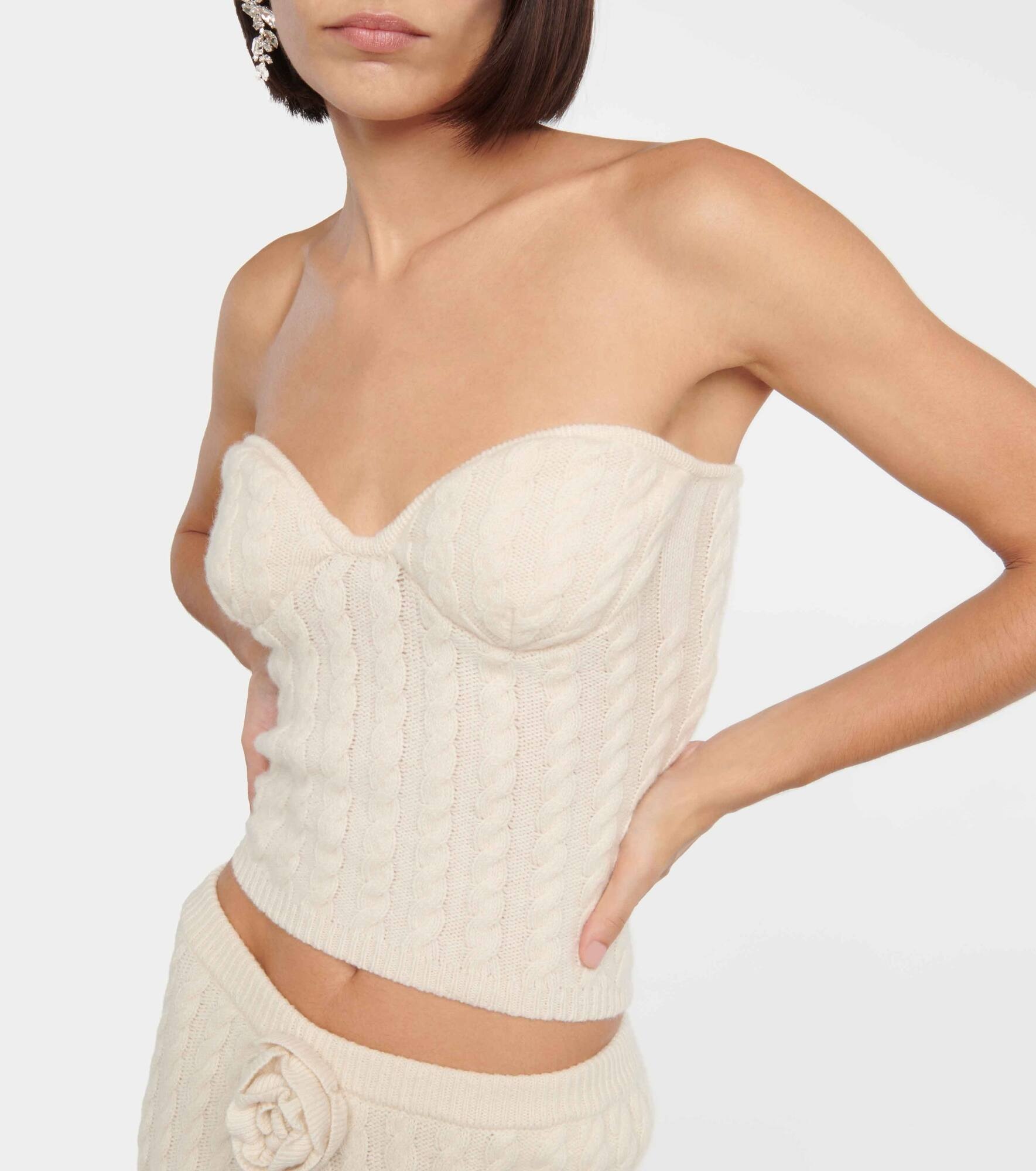 Cable-knit tube top - 4