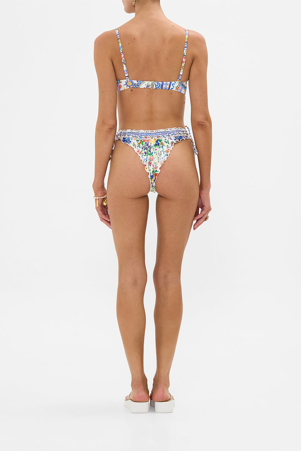 RUCHED CUP UNDERWIRE BIKINI TOP W TIE FRONT - 3