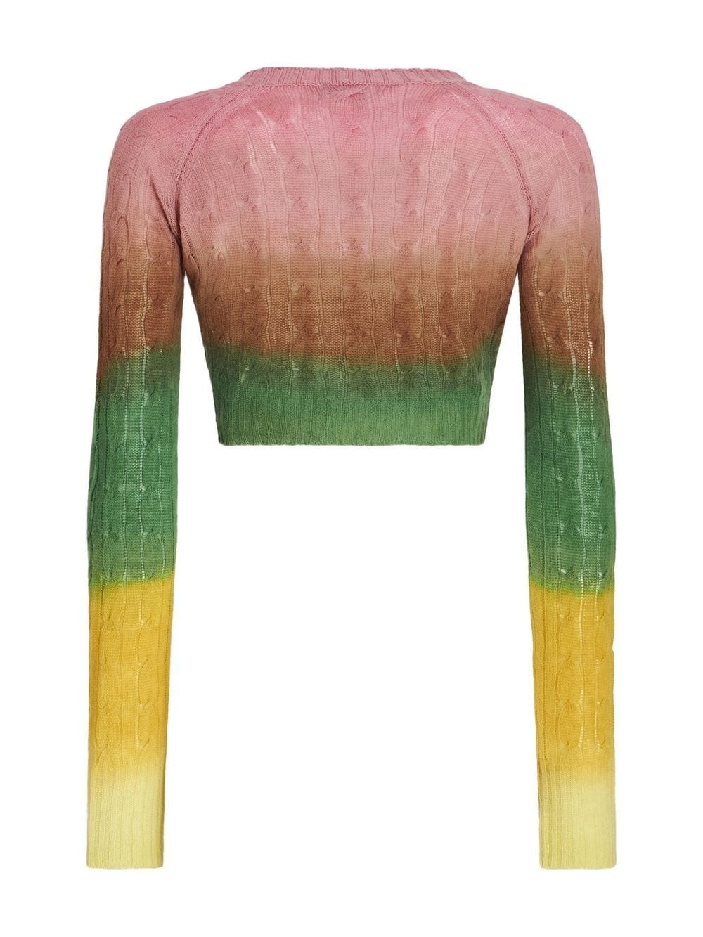 gradient cable-knit cropped jumper - 6