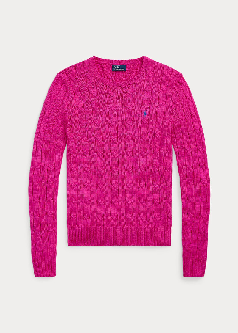 Cable-Knit Cotton Crewneck Sweater 1