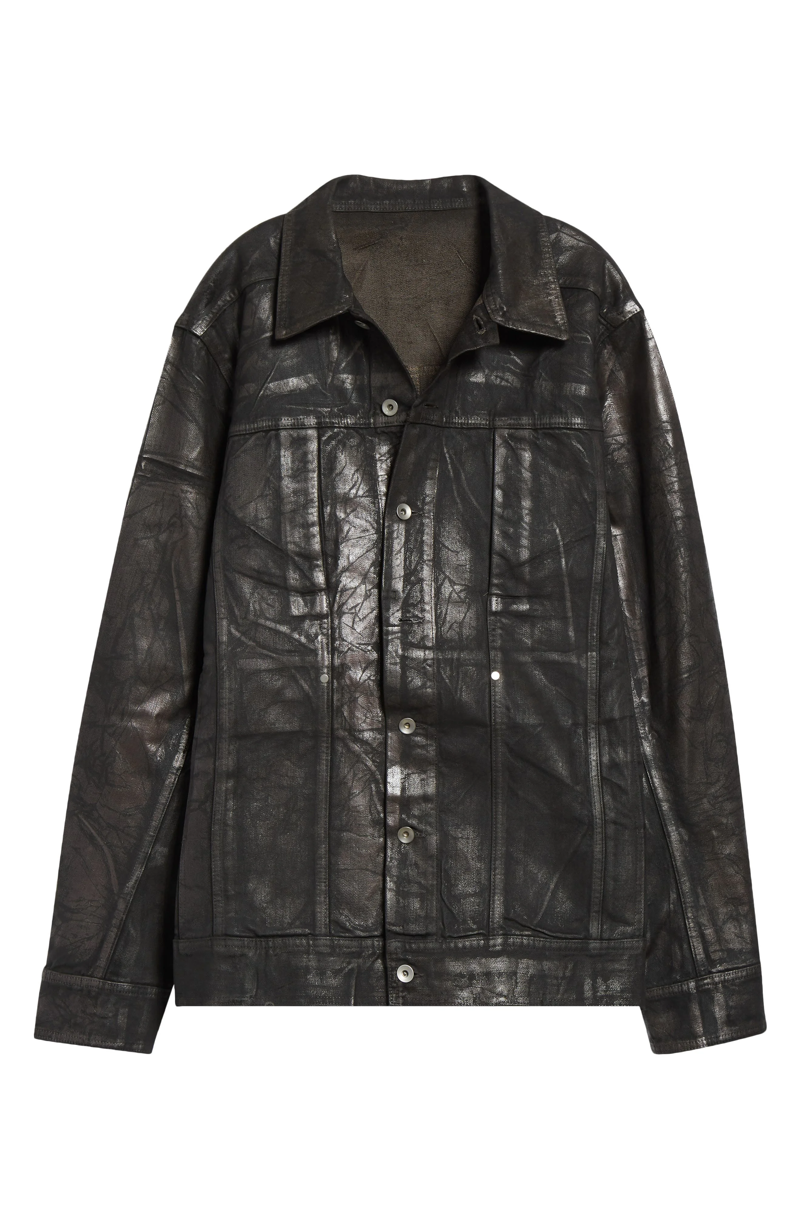 Rick Owens DRKSHDW Lido Worker Coated Denim Jacket in Bronze at Nordstrom - 1