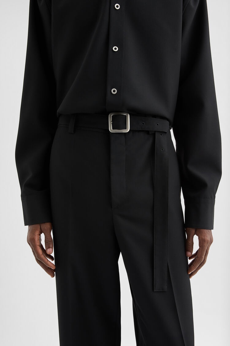 Wool Poplin Belted Trousers - 6