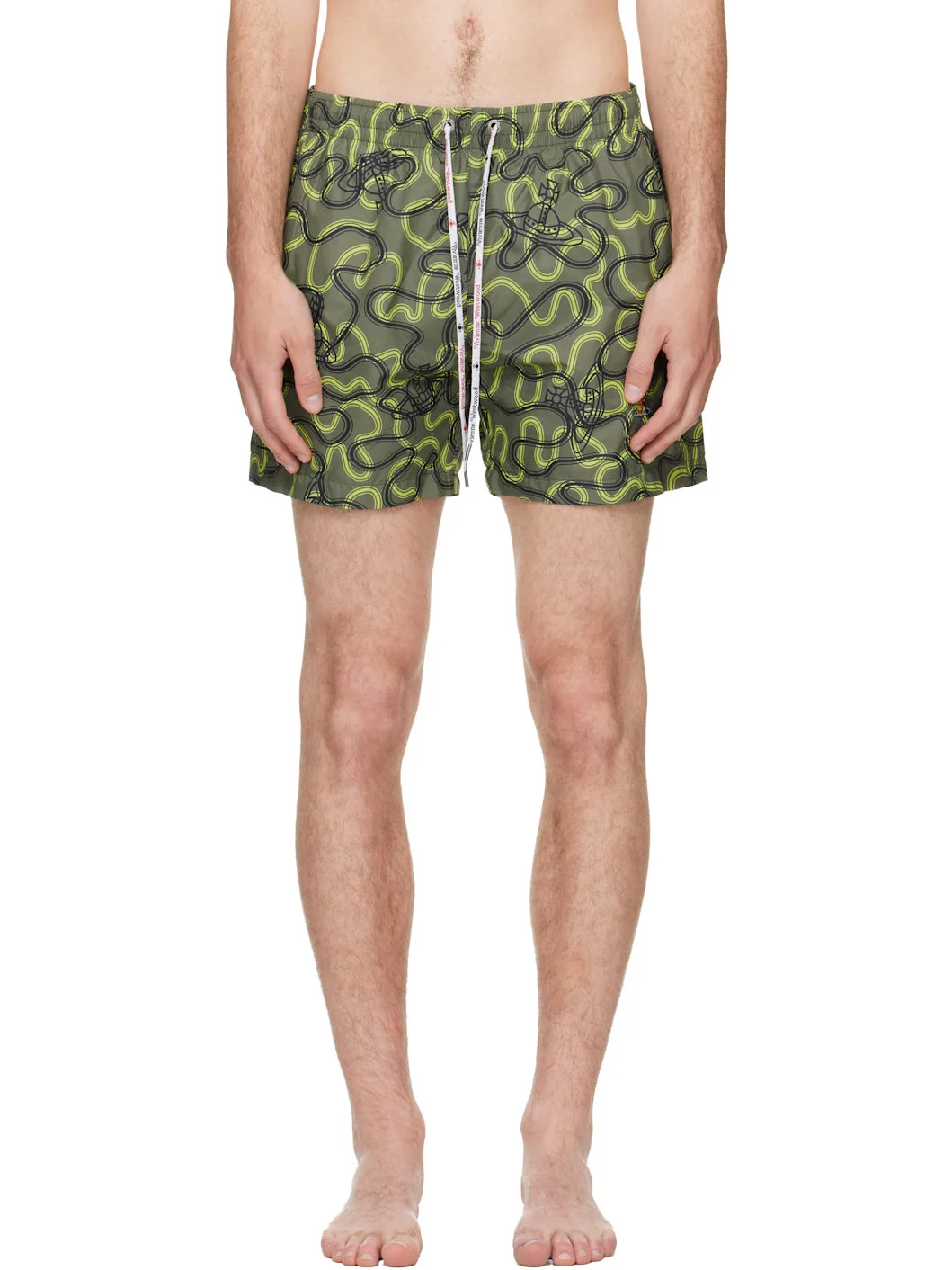 Khaki Surf Boxer Swim Shorts - 1