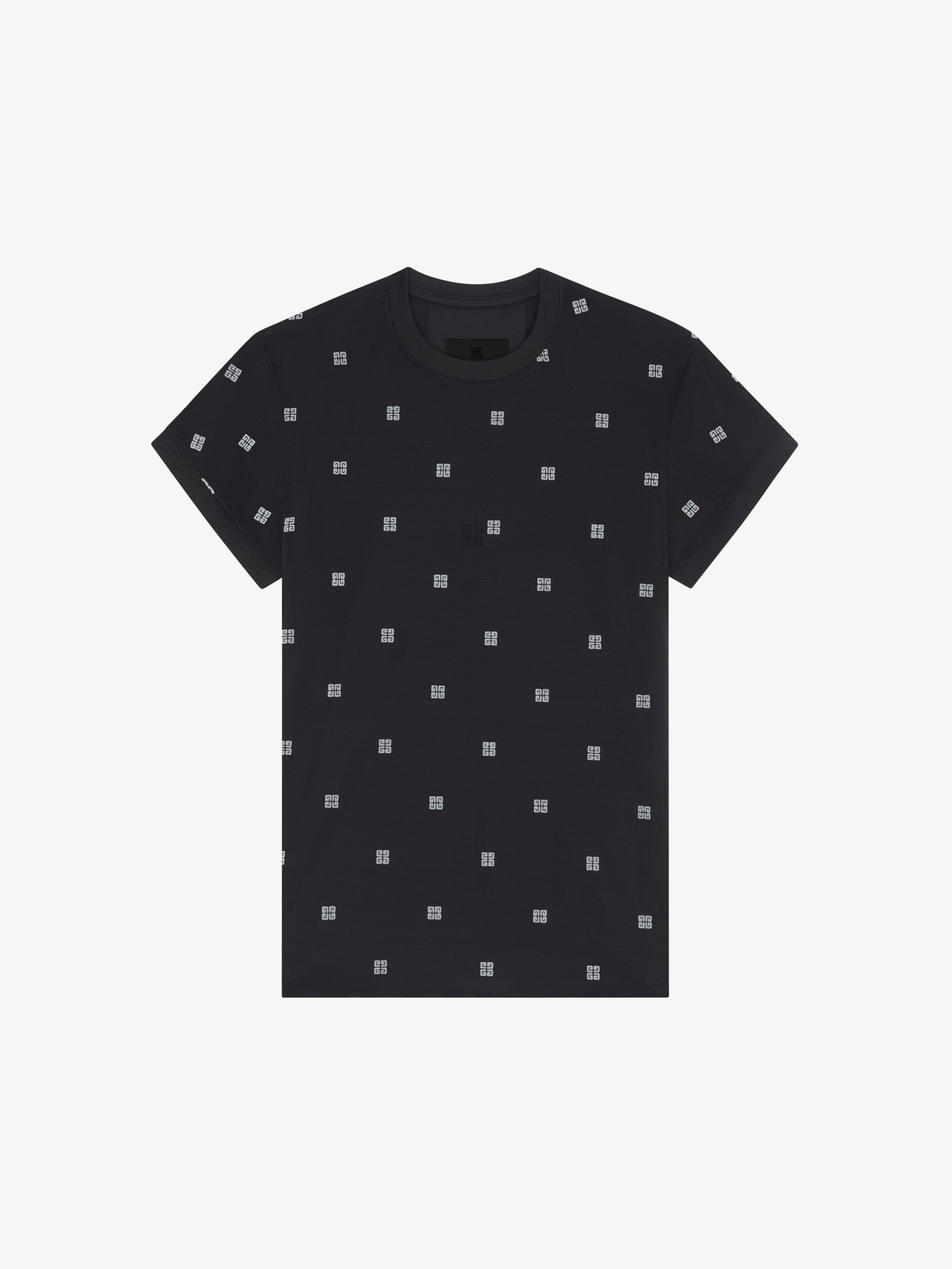 DOUBLE LAYERED SLIM FIT T-SHIRT IN 4G TULLE - 1