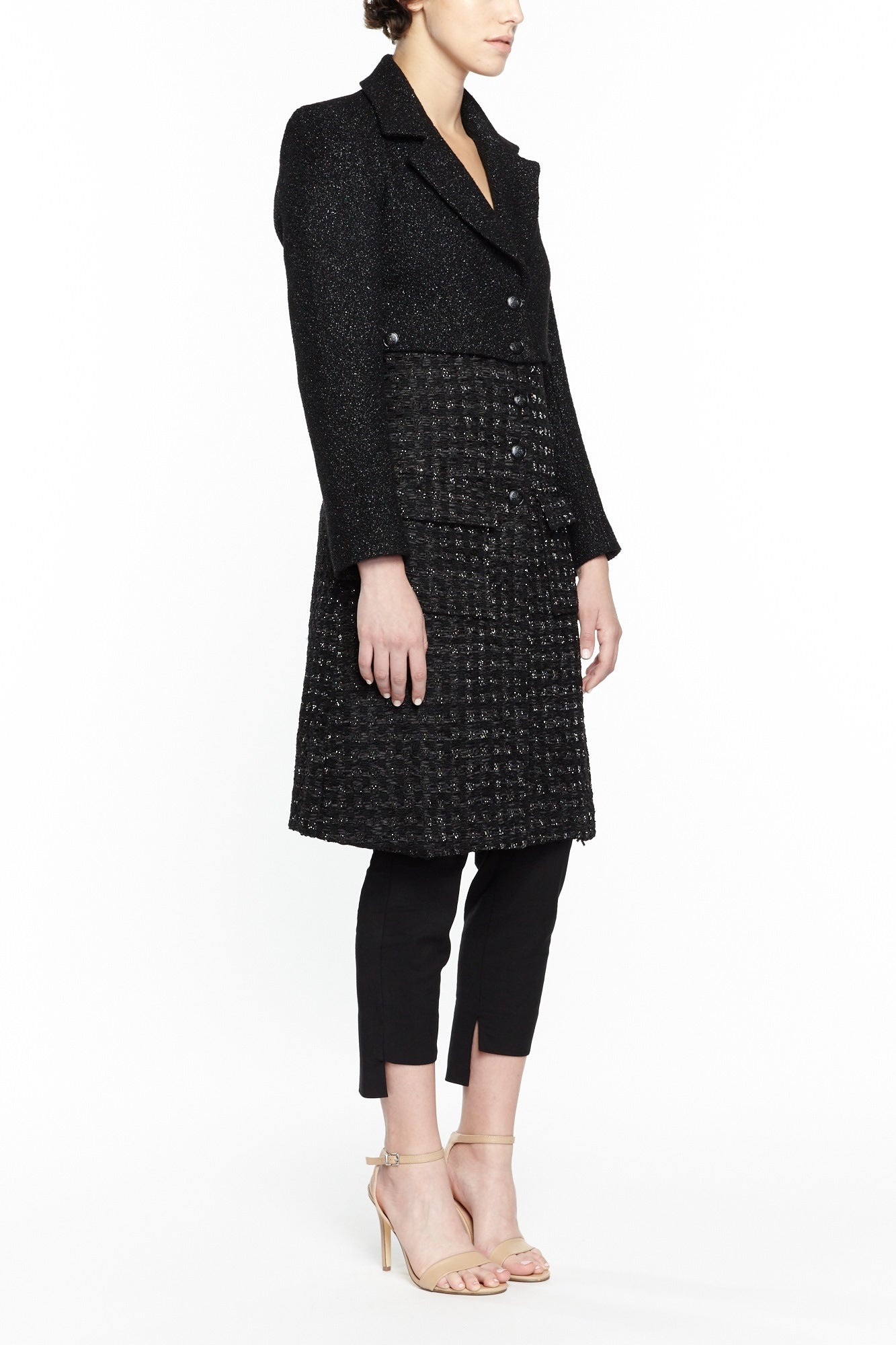 Coco Black Twill and Tweed Jacket - 2