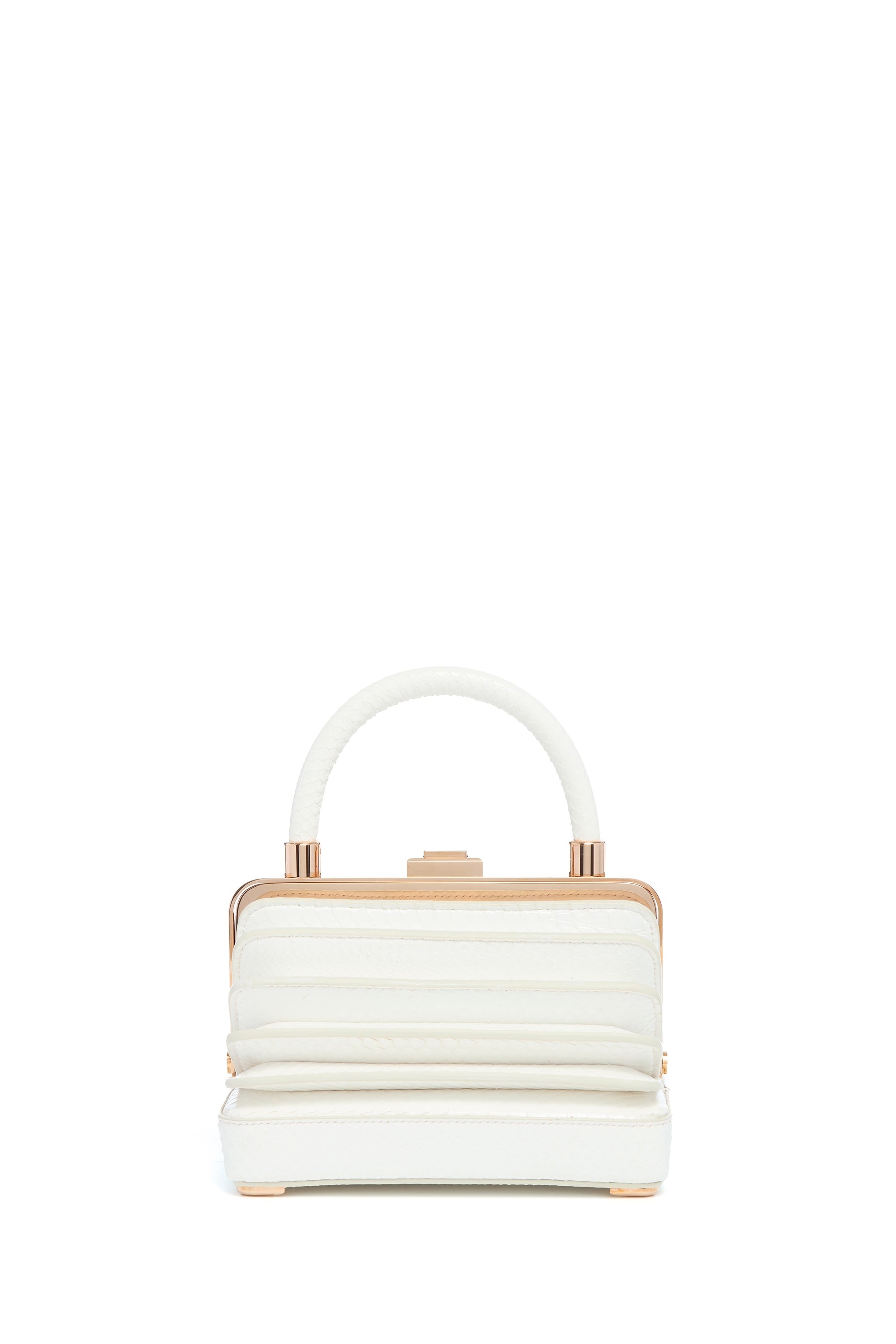Small Diana Bag in White Snakeskin - 2