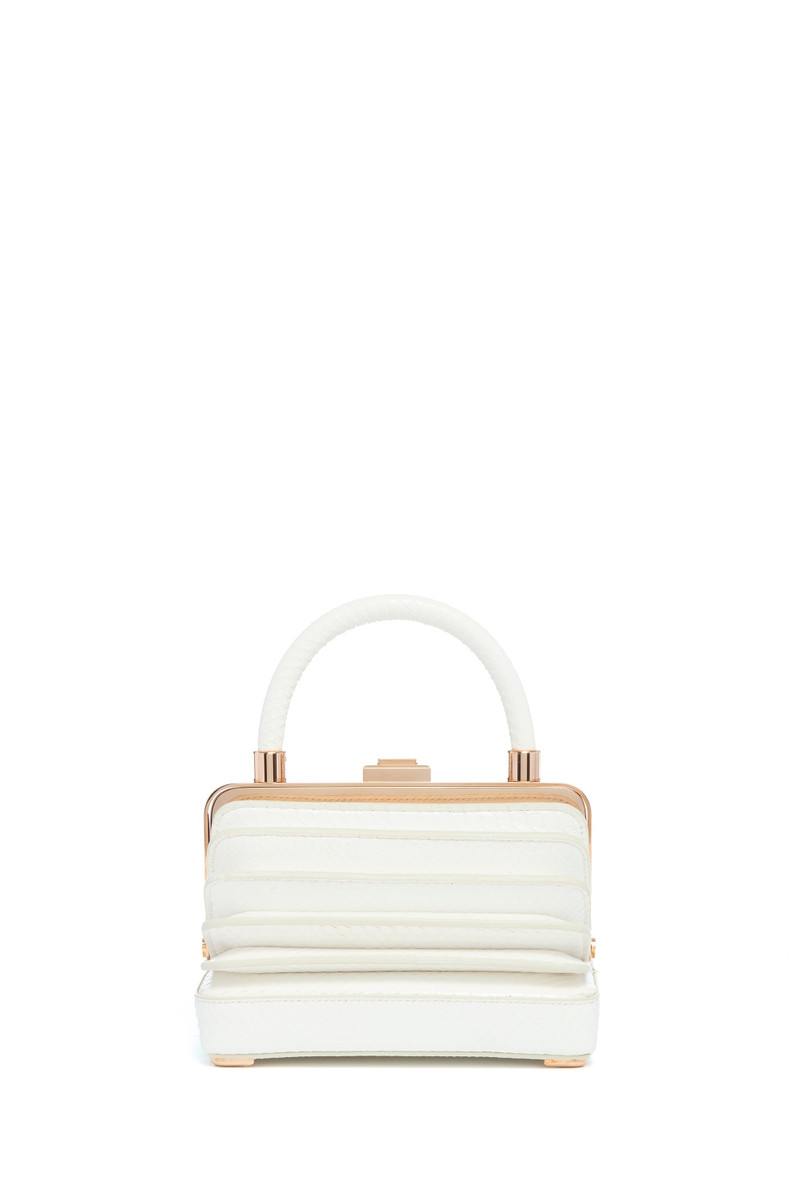 GABRIELA HEARST Small Diana Bag in White Snakeskin outlook
