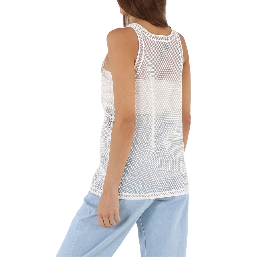 Burberry Ladies Silicone Lace Tank Top In White, Size X-small - 6