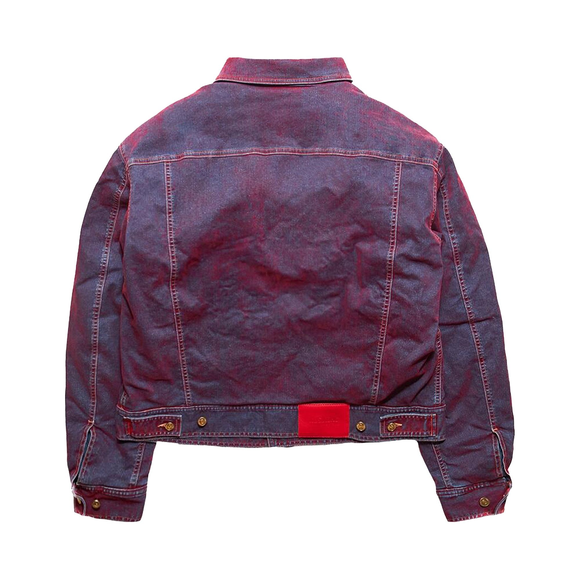 KUSIKOHC Padded Multi Rivet Denim Jacket 'Red' - 2