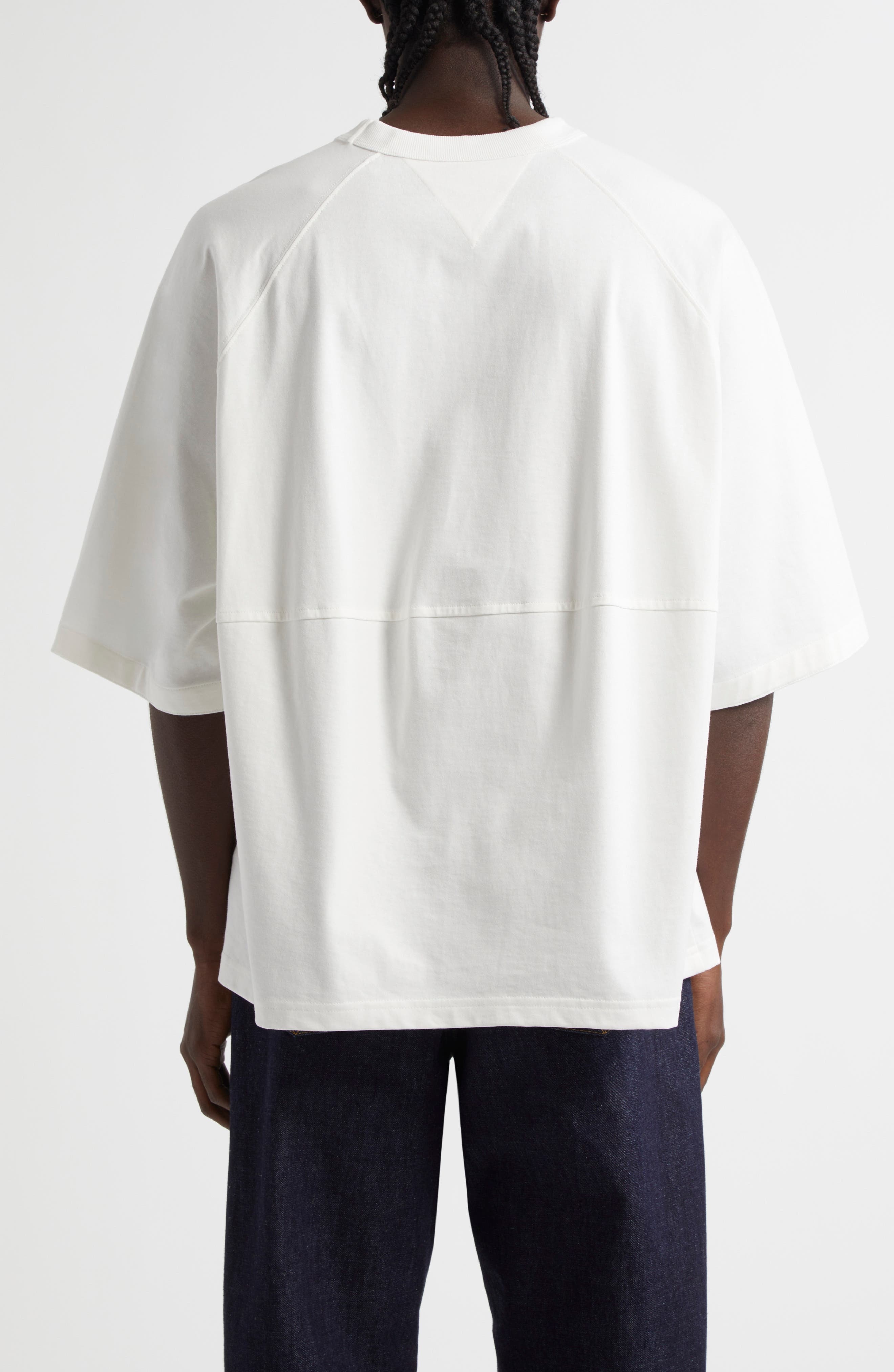 Bottega Veneta Whale Embroidered Oversize Cotton Jersey T-Shirt in 9071 Chalk at Nordstrom - 3