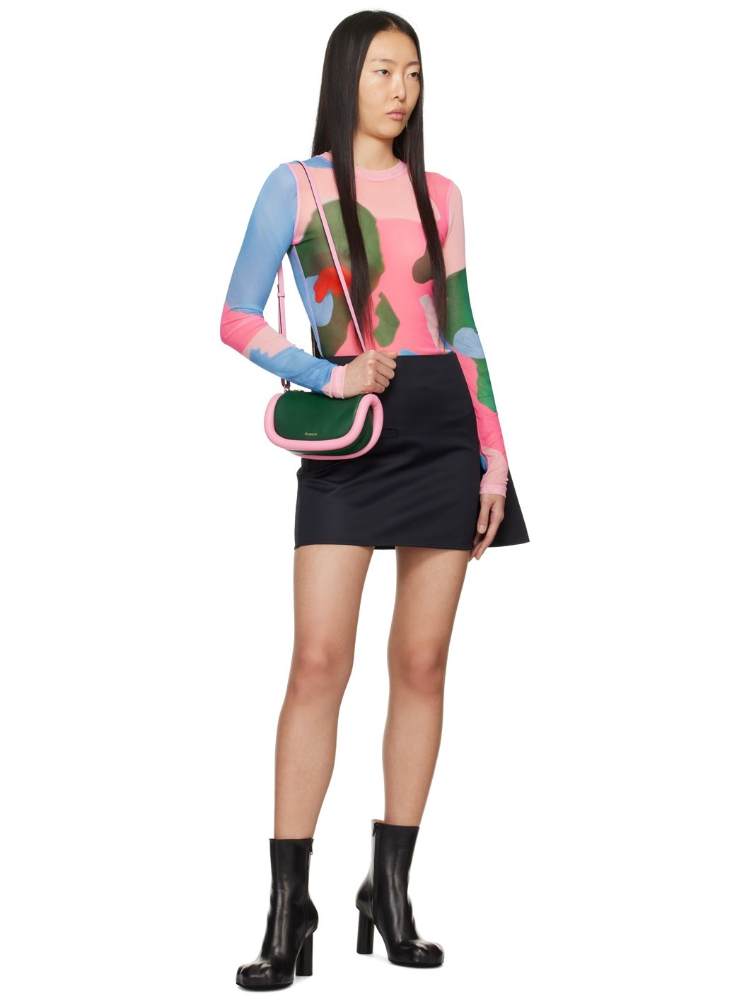 Black Side Panel Miniskirt - 4