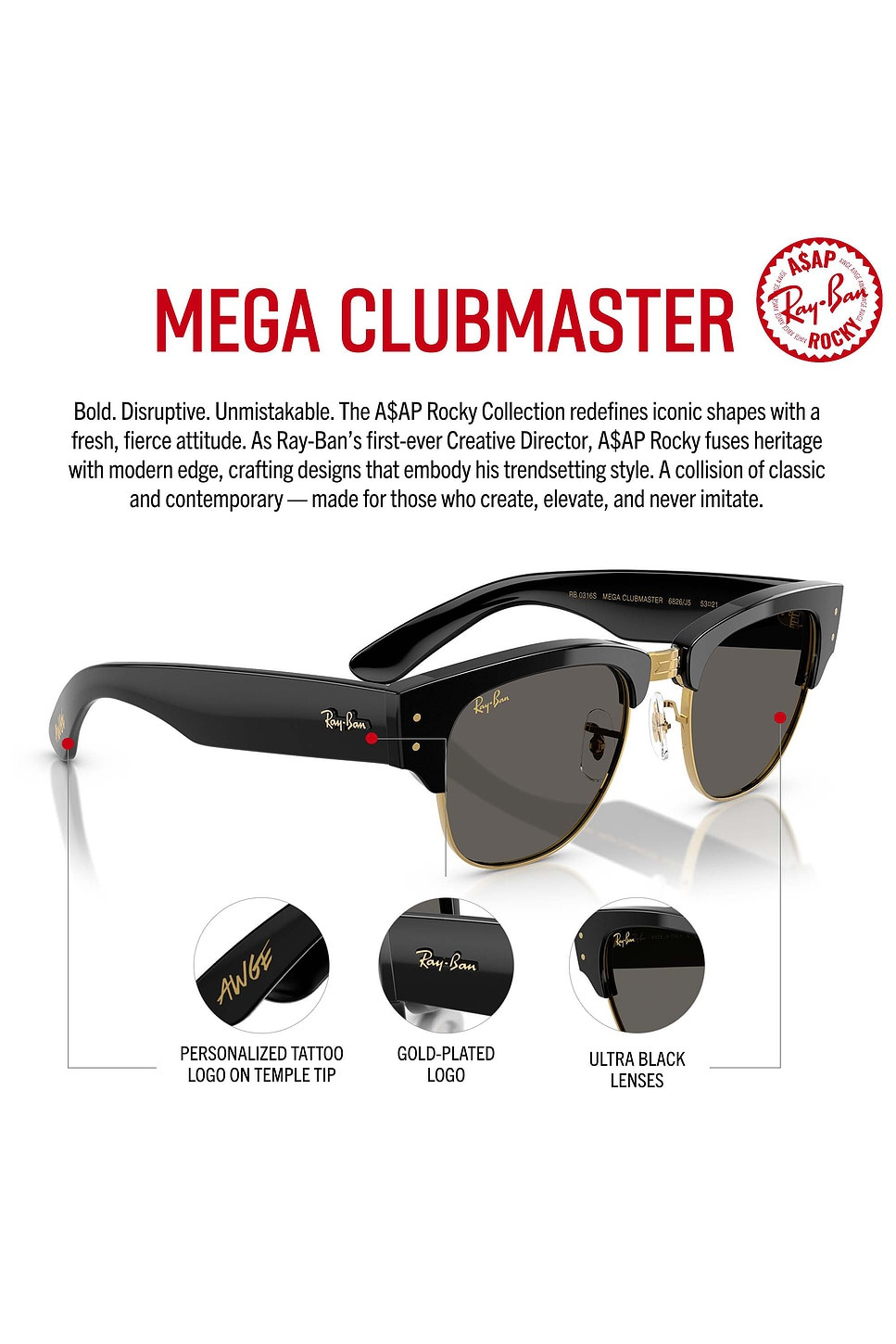 X A$AP Rocky Mega Clubmaster 53' - 4