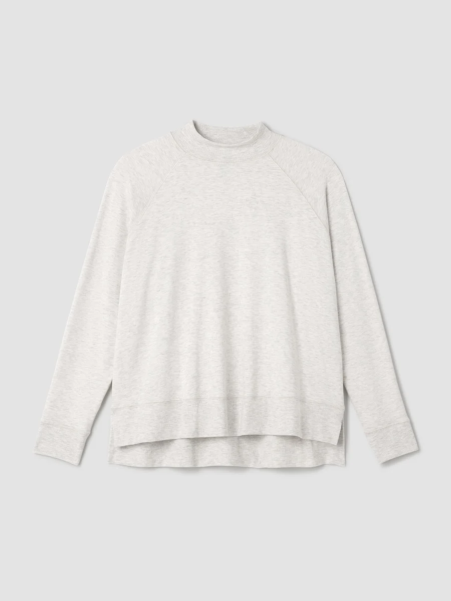 Cozy Brushed Terry Hug Mock Neck Top - 1