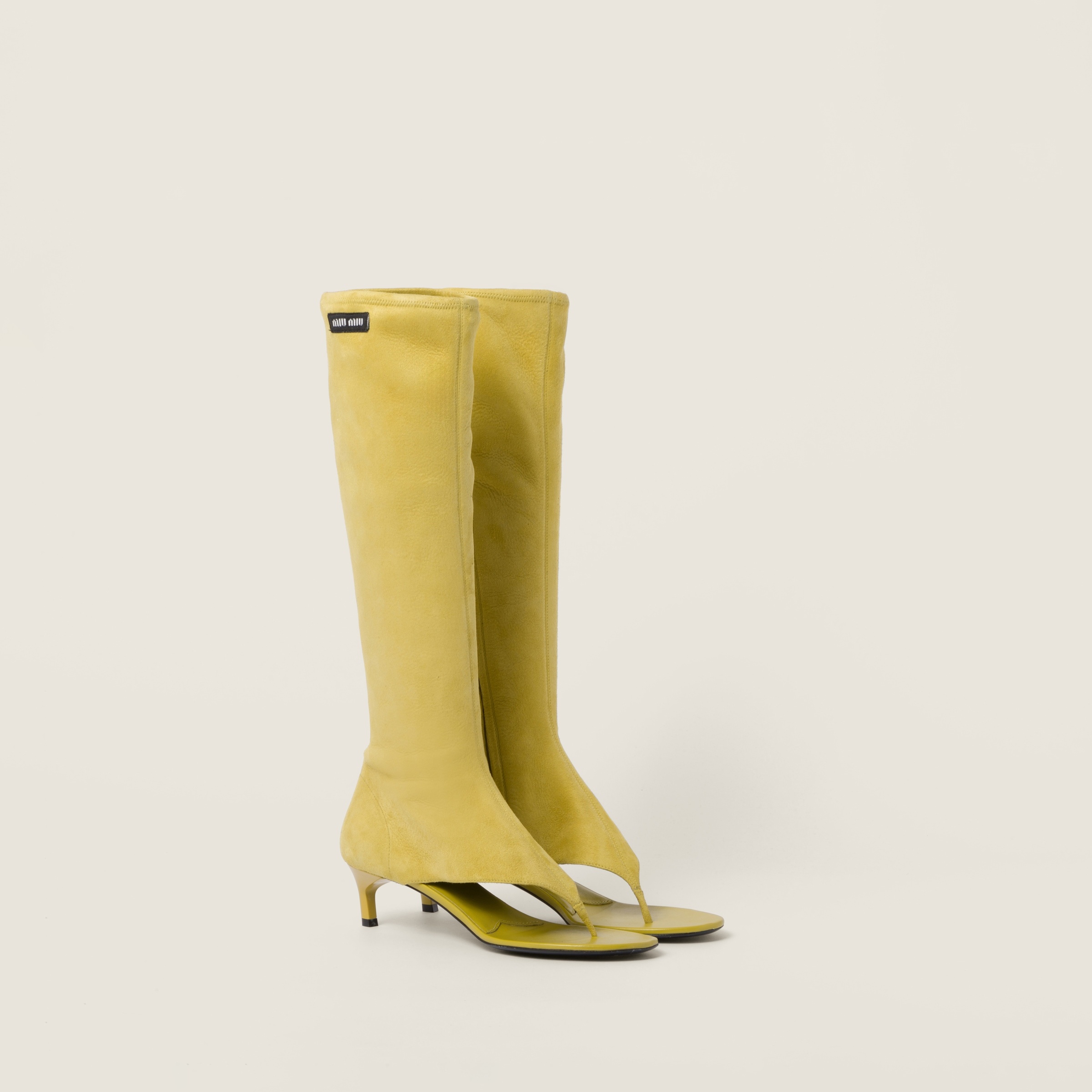 Miu Miu Suede thong boots | miumiu | REVERSIBLE