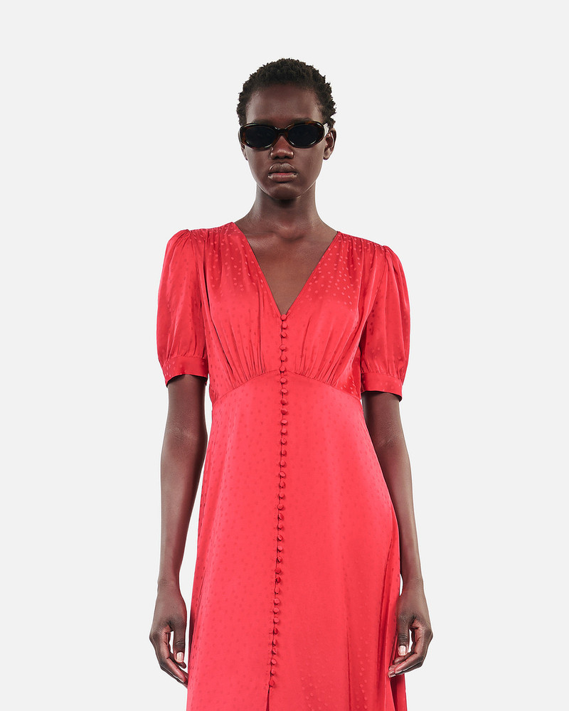RED LONG DRESS WITH BUTTONING 5