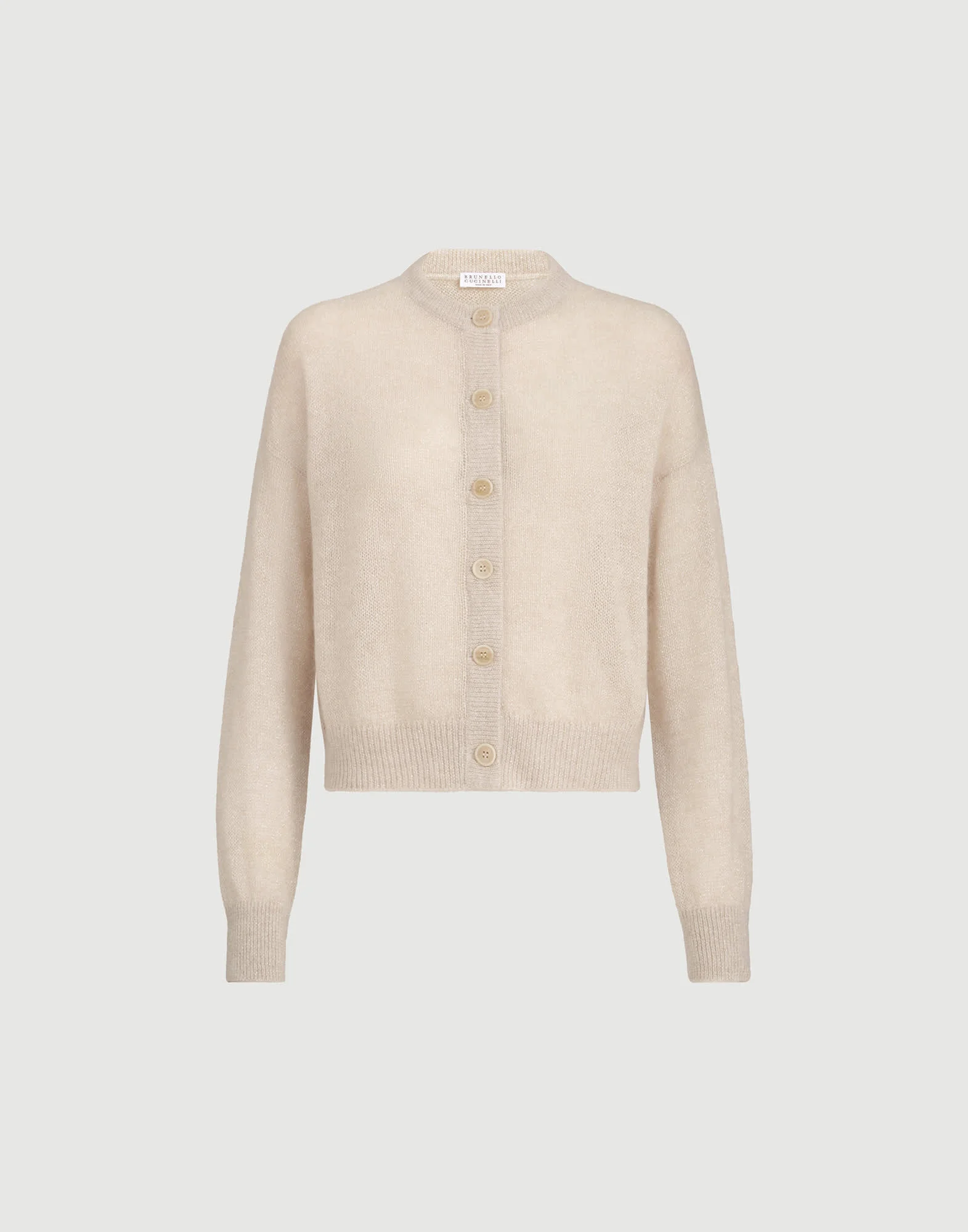 Sparkling mohair and wool cardigan with monili - 1