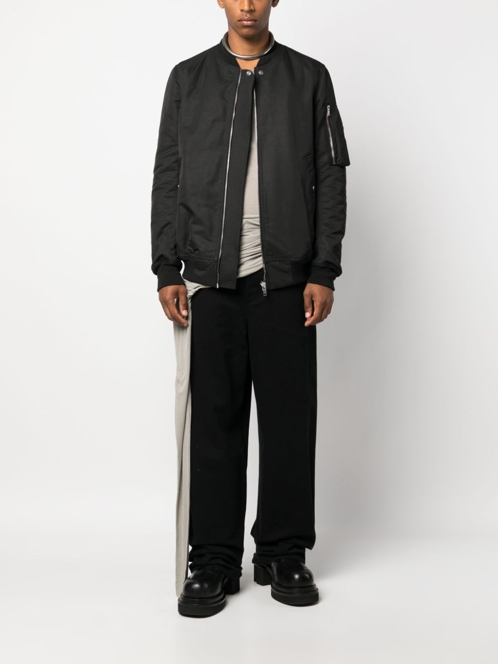 baseball-collar wool bomber jacket - 2
