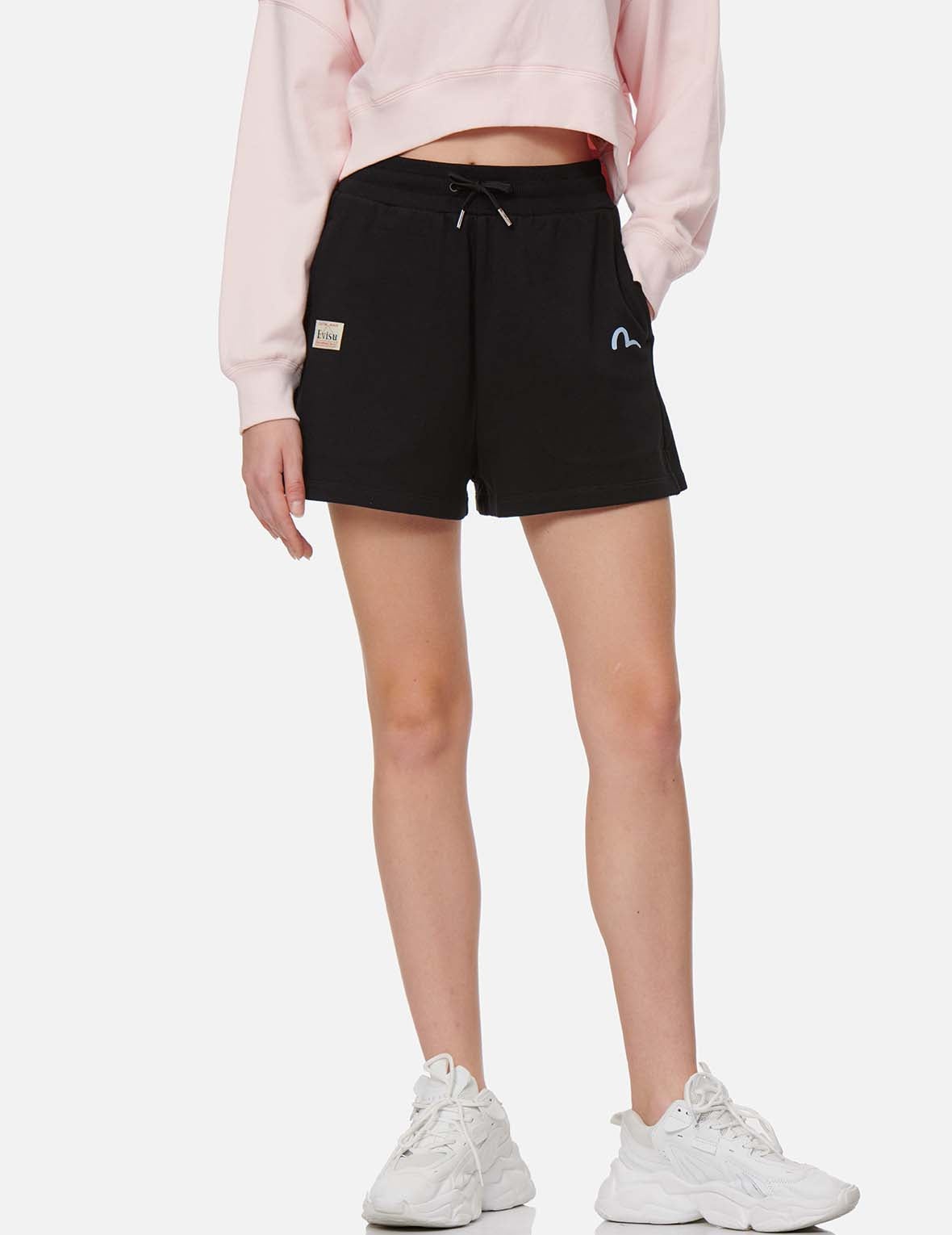 Seagull and Logo Print Sweat Shorts - 4