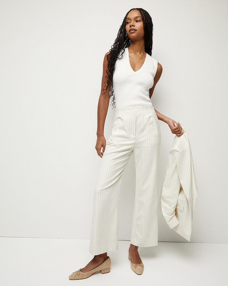 VERONICA BEARD DOVA PINSTRIPED PANT outlook